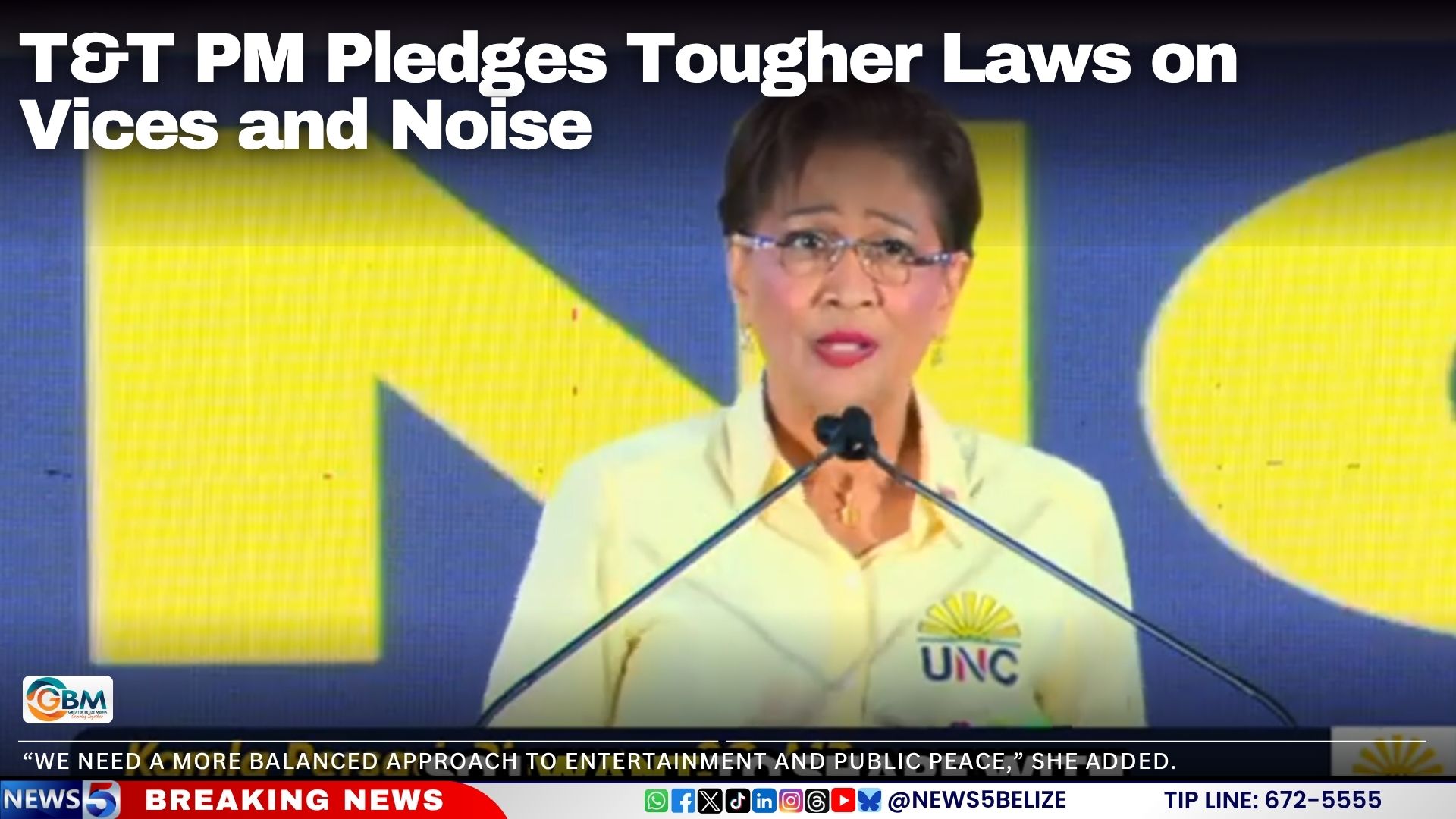 T&T PM Pledges Tougher Laws on Vices and Noise