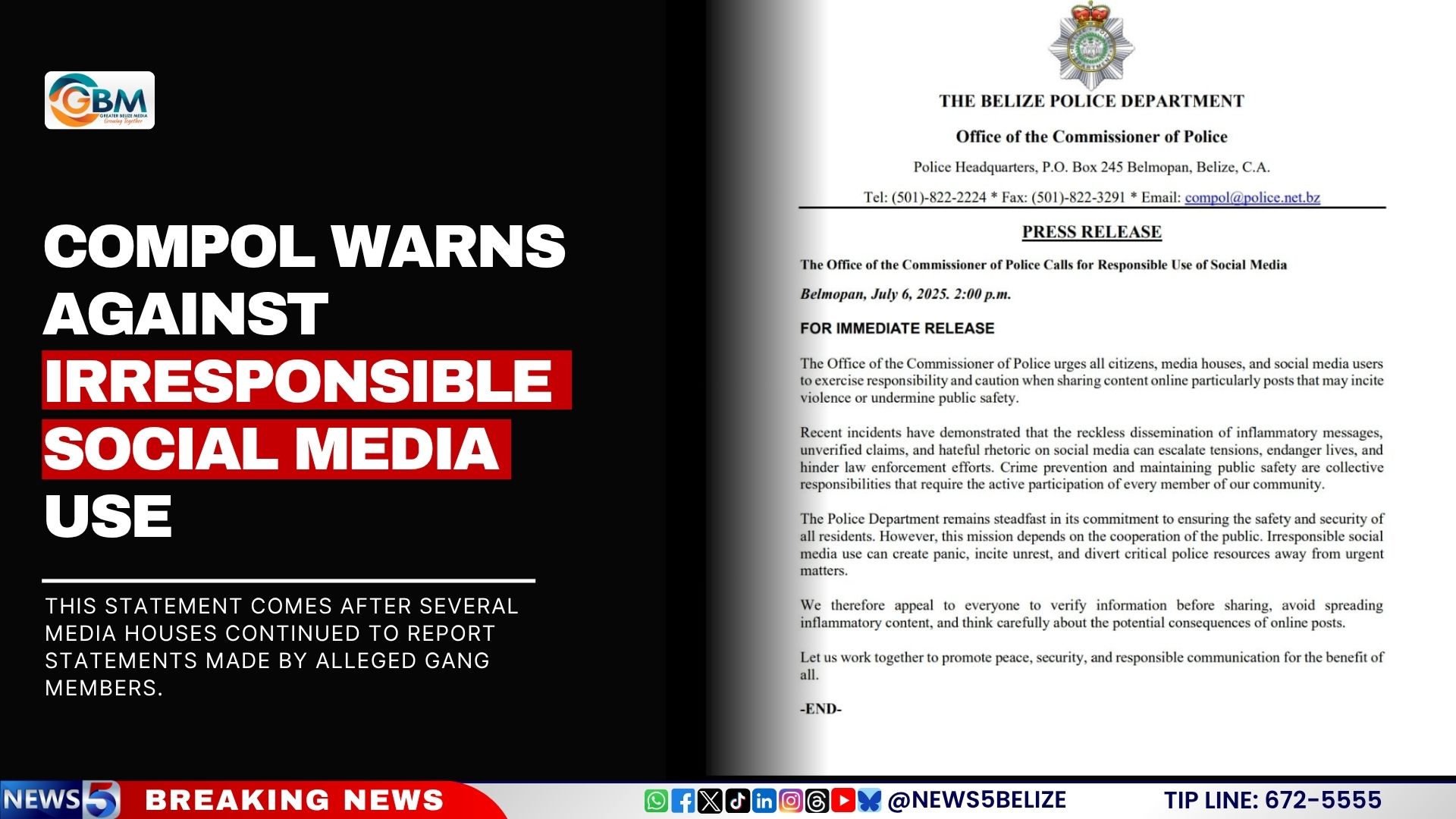 COMPOL Warns Against Irresponsible Social Media Use