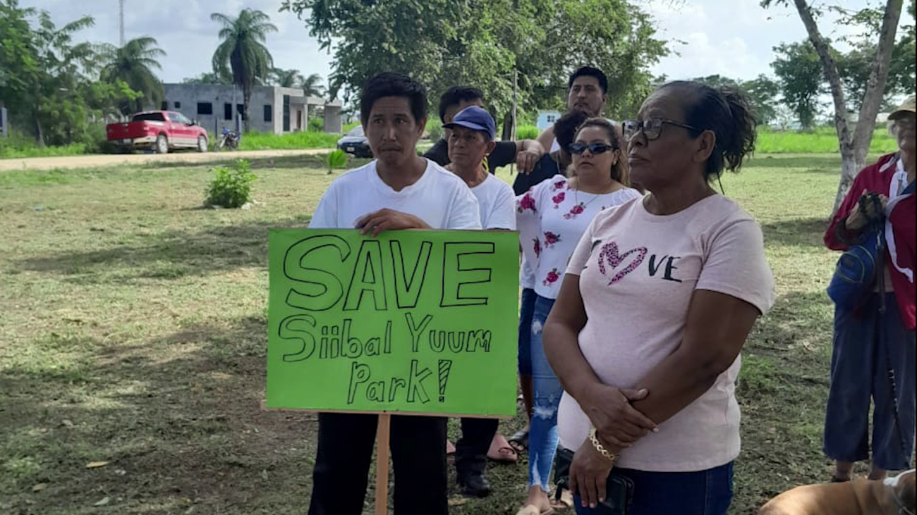 Residentes protestan para frenar subdivisión del Parque Siibal Yuum