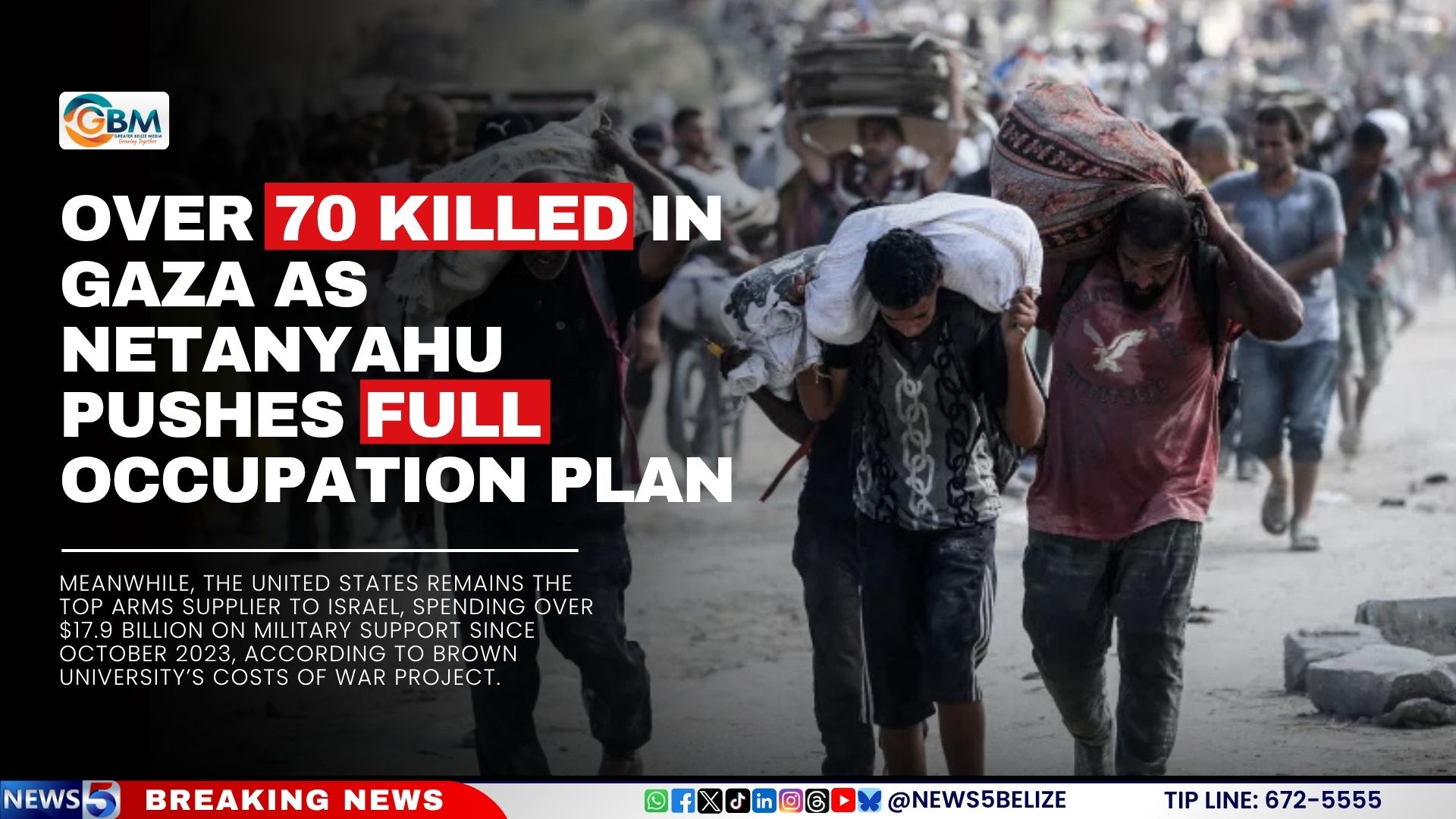 Over 70 Killed in Gaza as Netanyahu Pushes Full Occupation Plan