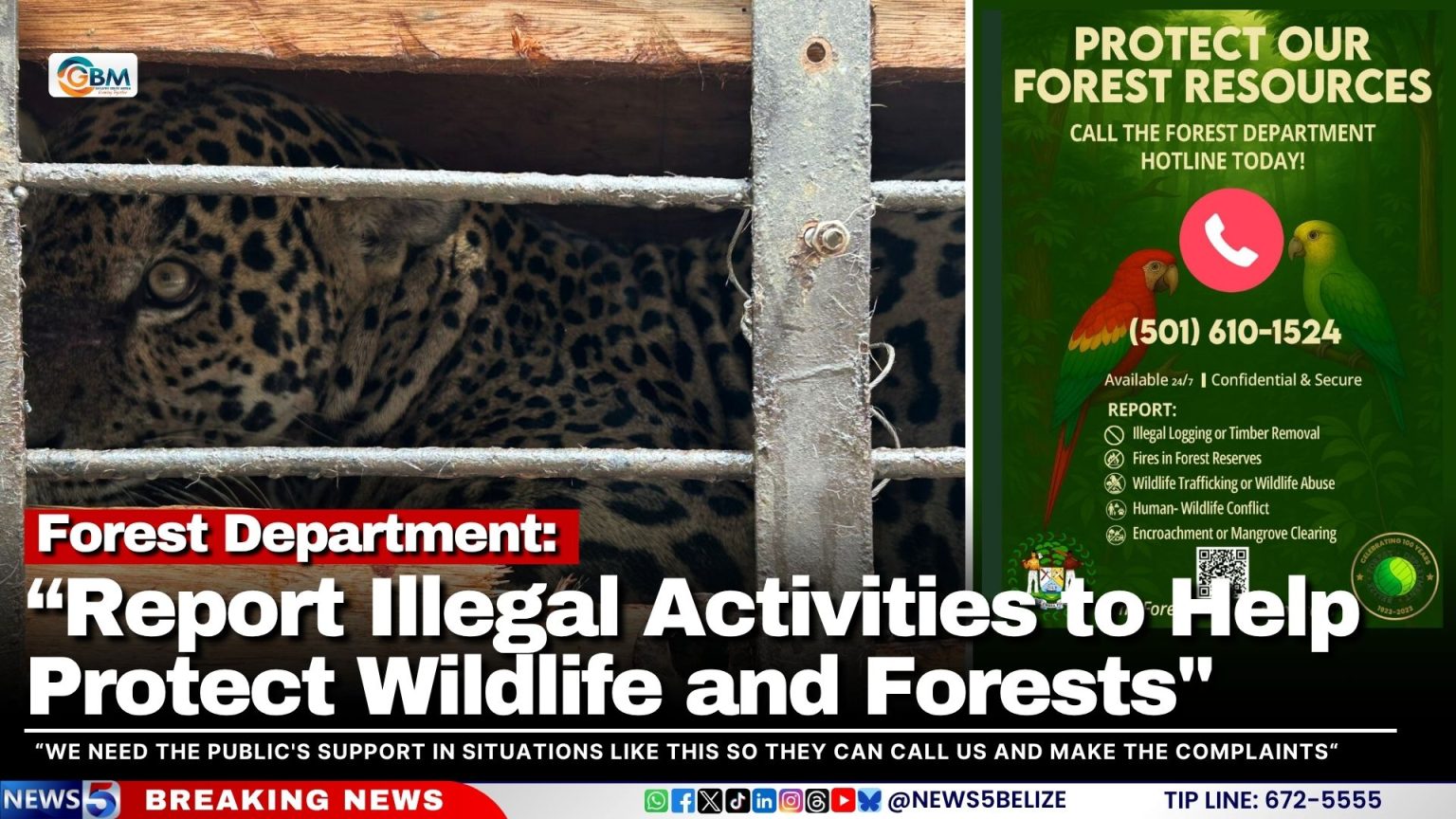 Forest Department “Report Illegal Activities to Help Protect Wildlife
