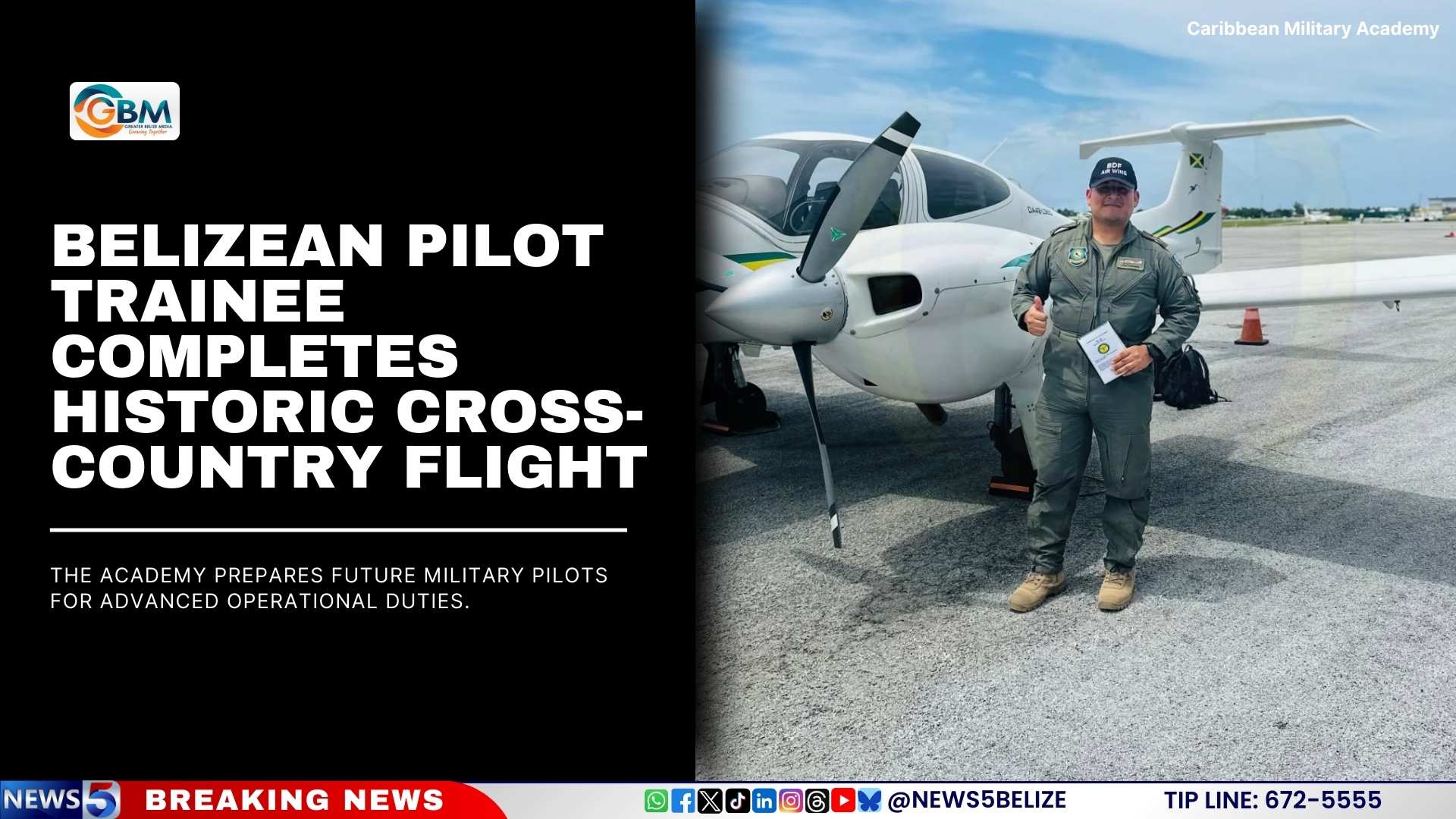 Belizean Pilot Trainee Completes Historic Cross-Country Flight