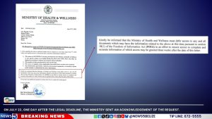 On July 22, one day after the legal deadline, the Ministry sent an acknowledgement of the request.