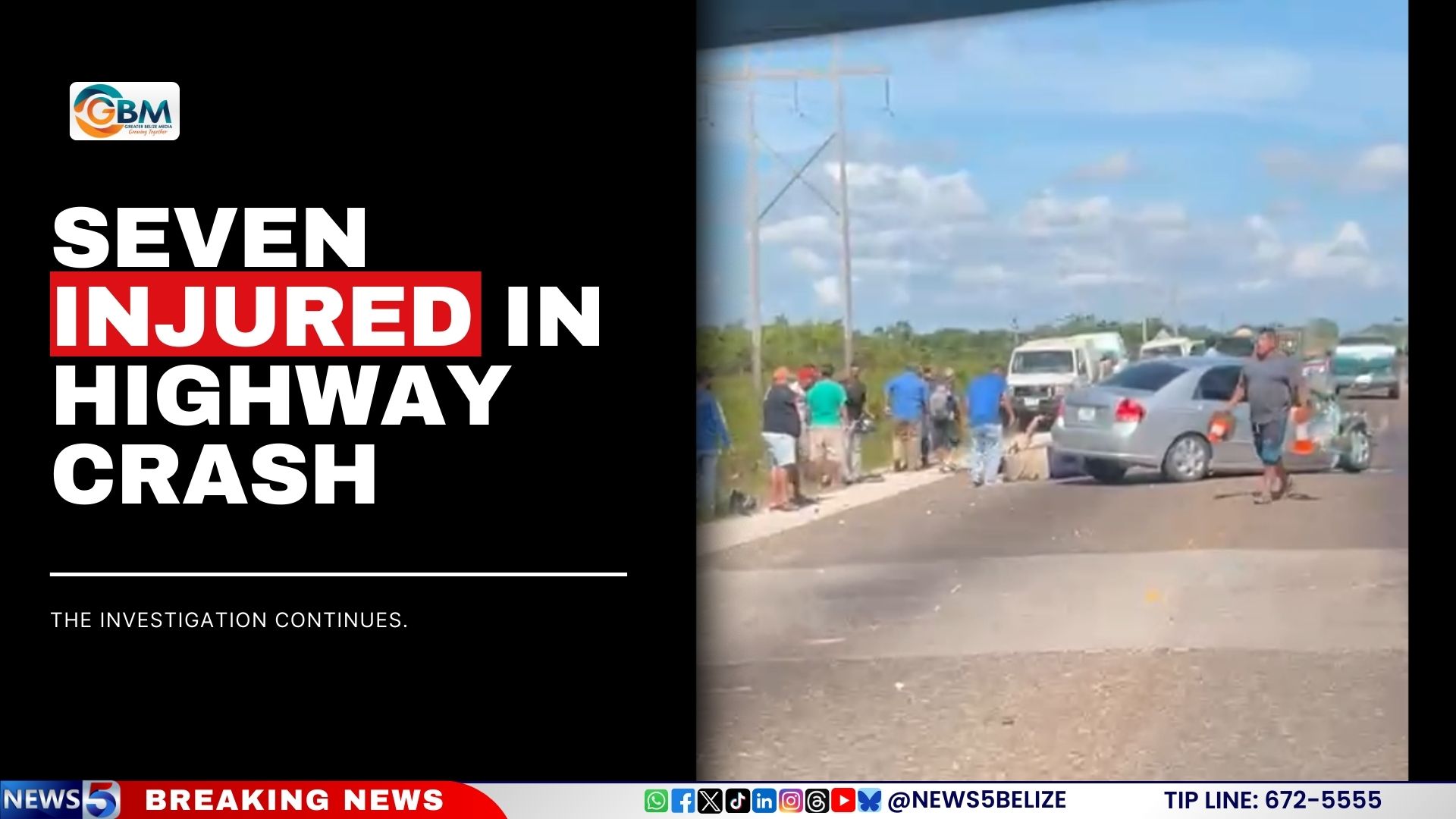 Seven Injured in Highway Crash