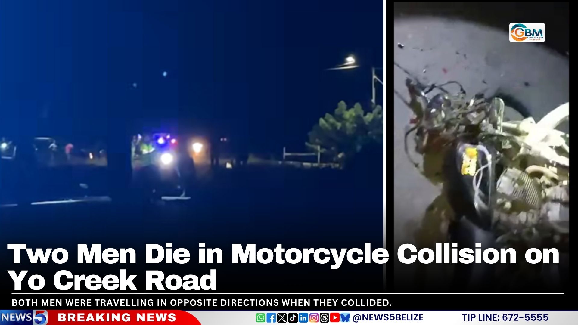 Two Men Die in Motorcycle Collision on Yo Creek Road