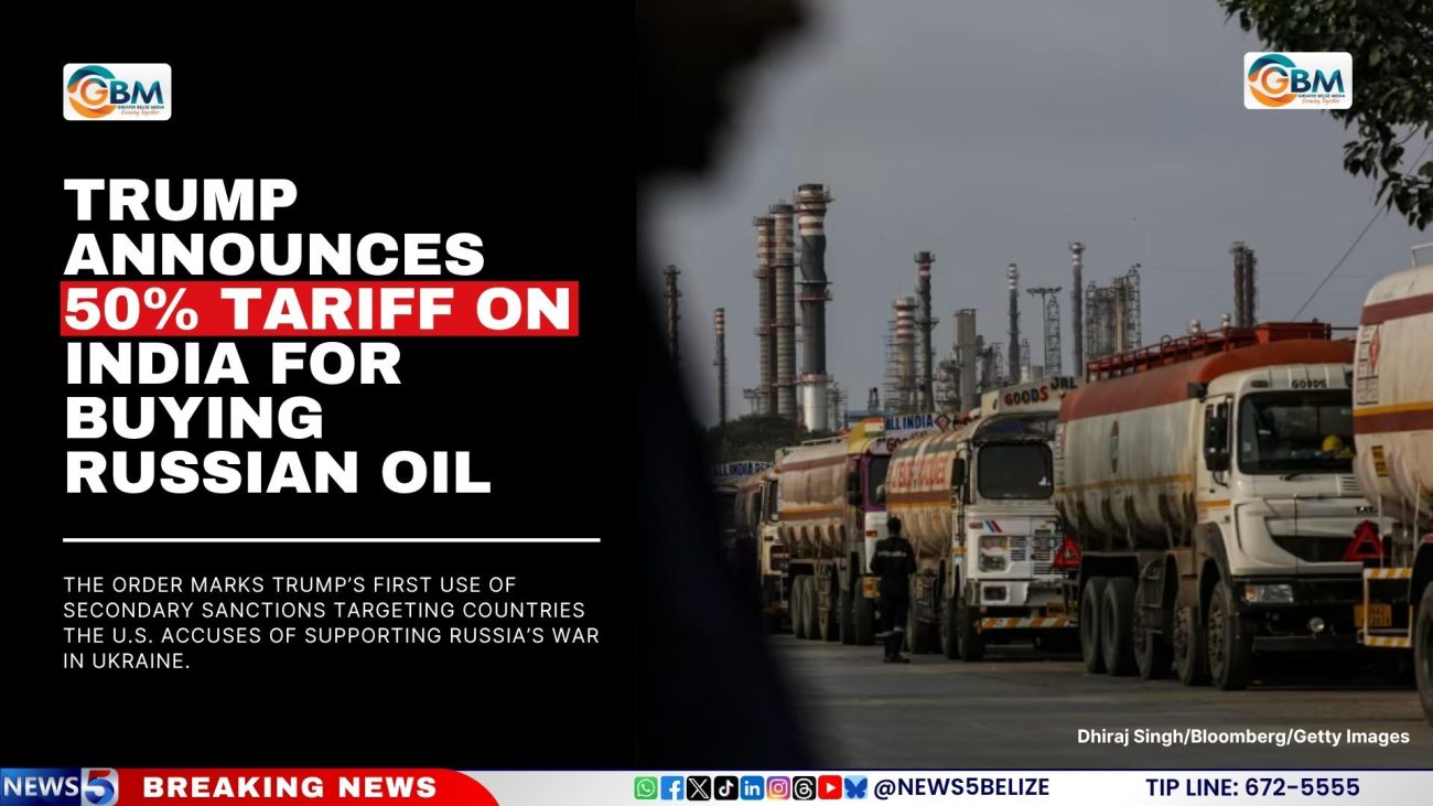 Trump Announces 50% Tariff on India for Buying Russian Oil