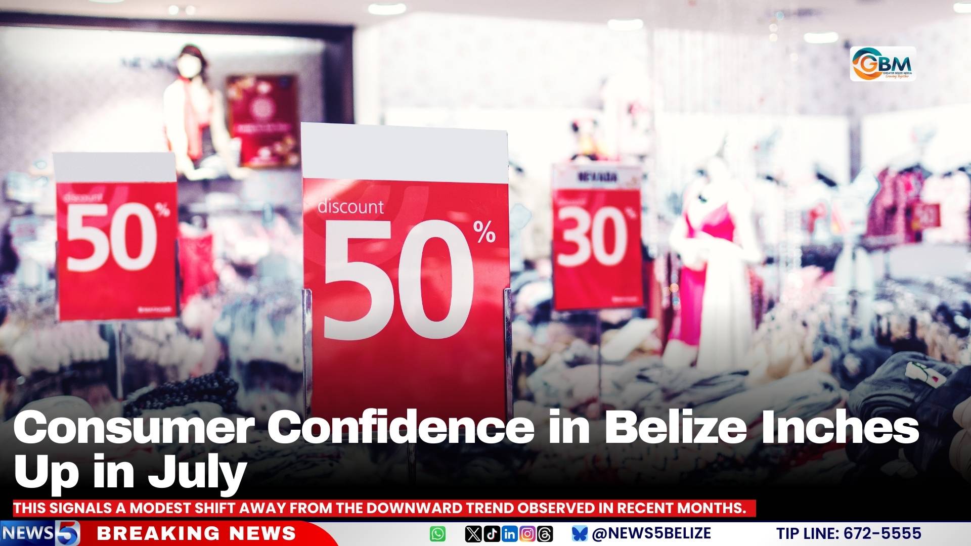 Consumer Confidence in Belize Inches Up in July