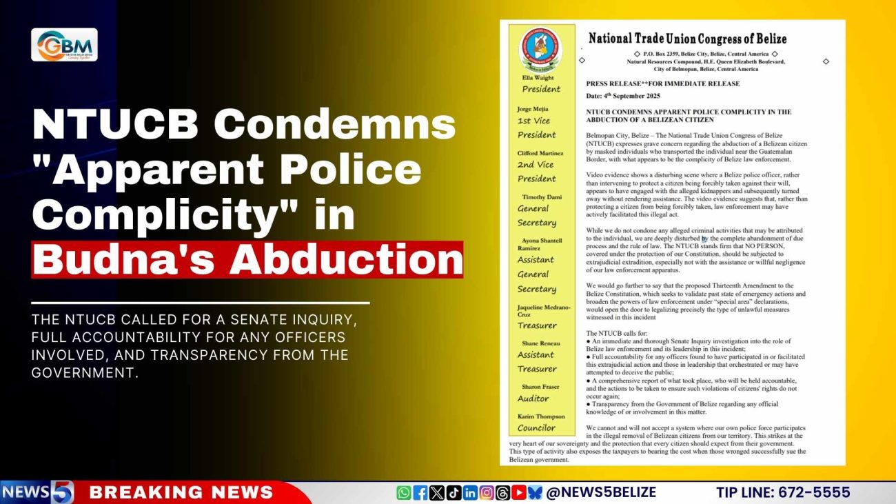 NTUCB Condemns "Apparent Police Complicity" in Budna's Abduction