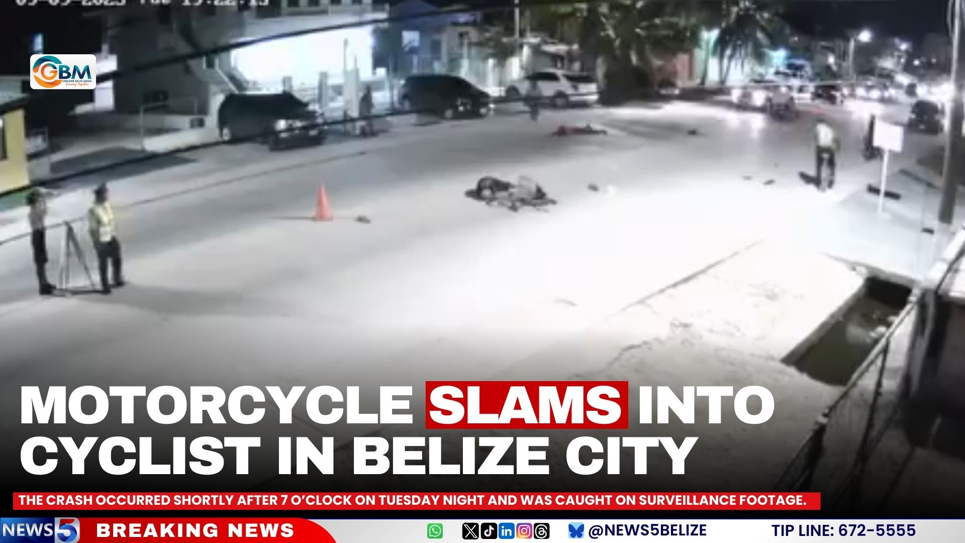 Motorcycle Slams Into Cyclist in Belize City