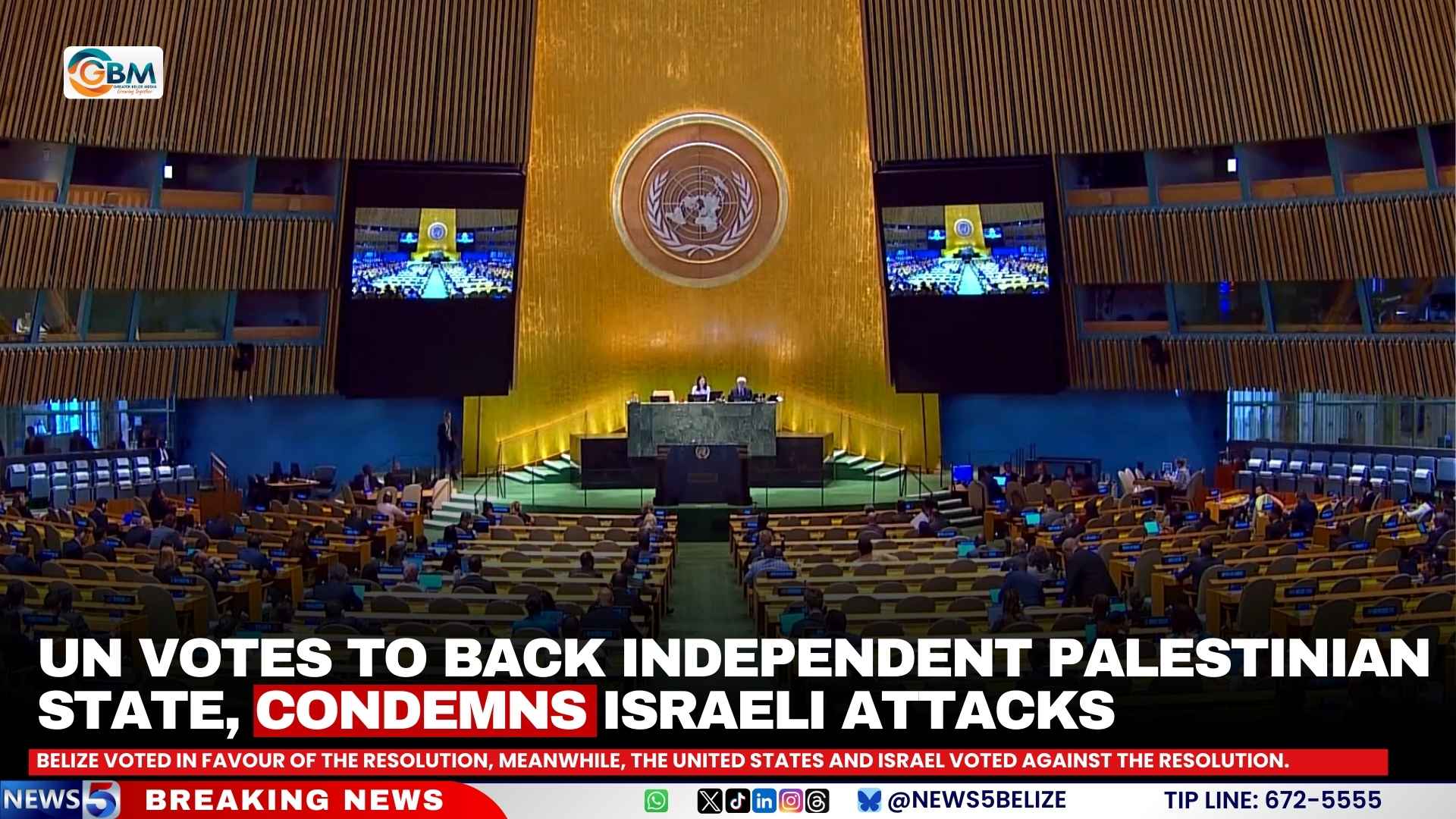 UN Votes to Back Independent Palestinian State, Condemns Israeli Attacks