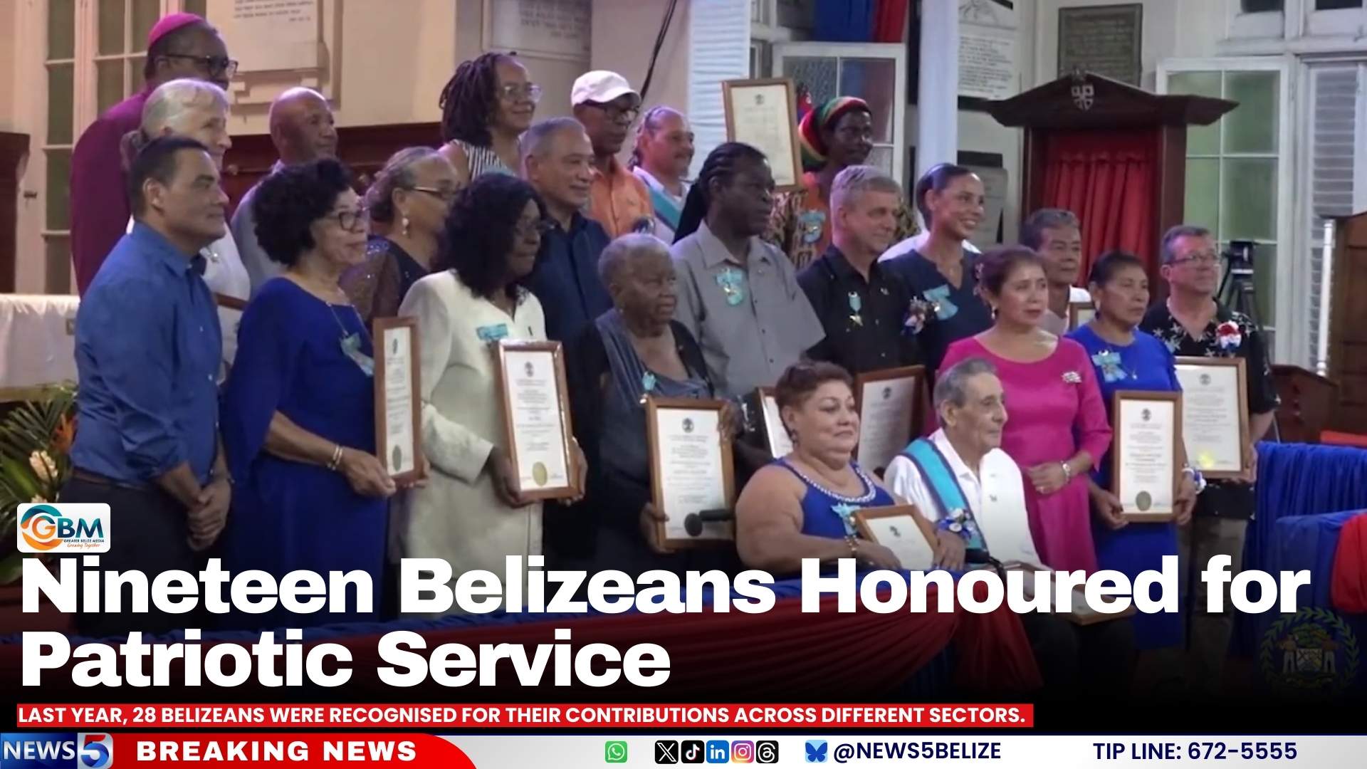 Nineteen Belizeans Honoured for Patriotic Service