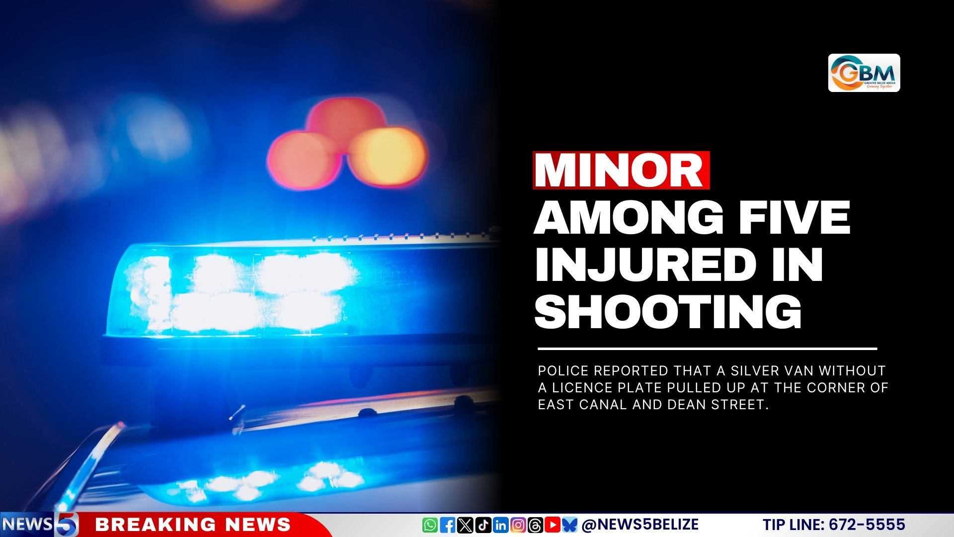 Minor Among Five Injured in Shooting