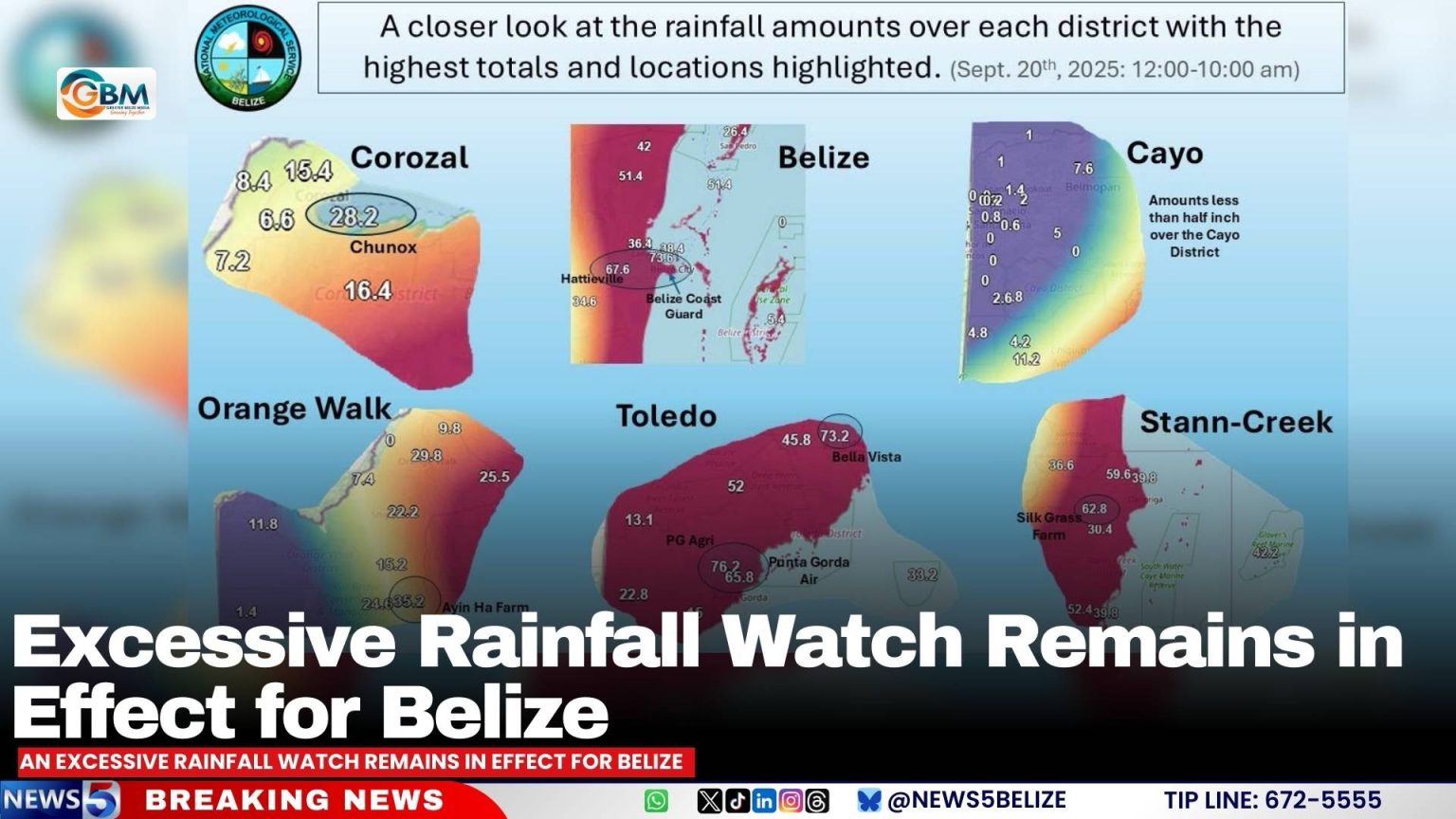 Rain Fall View Excessive Rainfall Watch Remains in Effect for Belize | Greater Belize ...