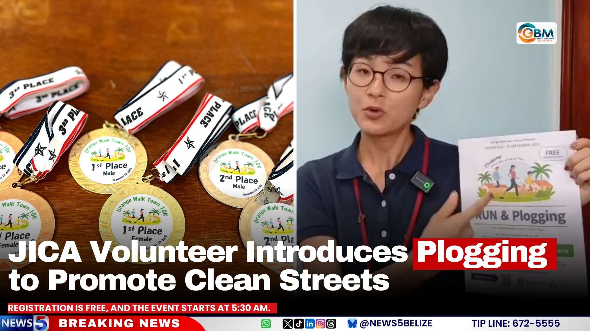 JICA Volunteer Introduces Plogging to Promote Clean Streets