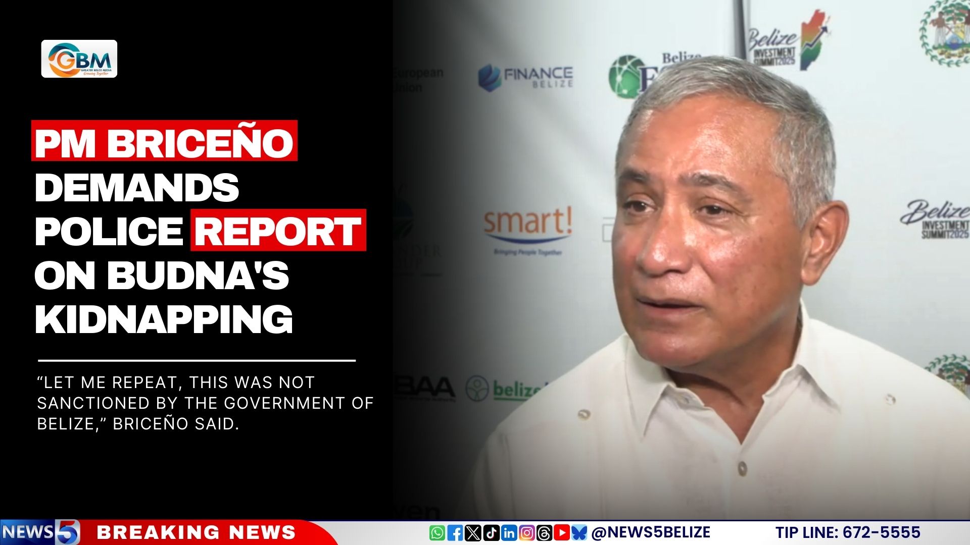 PM Briceño Demands Police Report on Budna's Kidnapping
