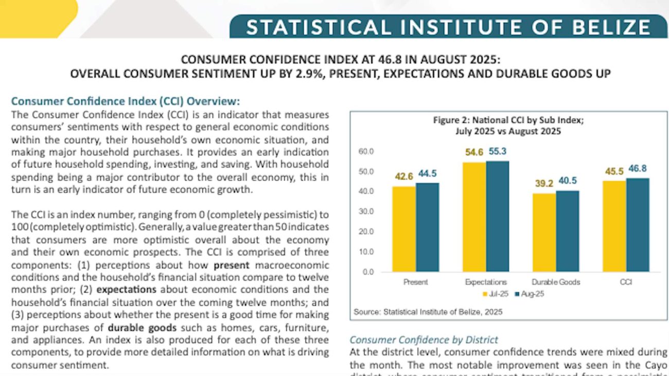 Consumer Confidence Rises Slightly, But Belizeans Still Holding Back on Spending