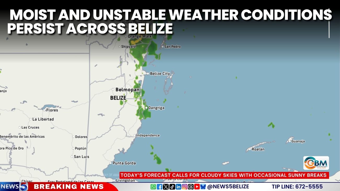 Moist and Unstable Weather Conditions Persist Across Belize