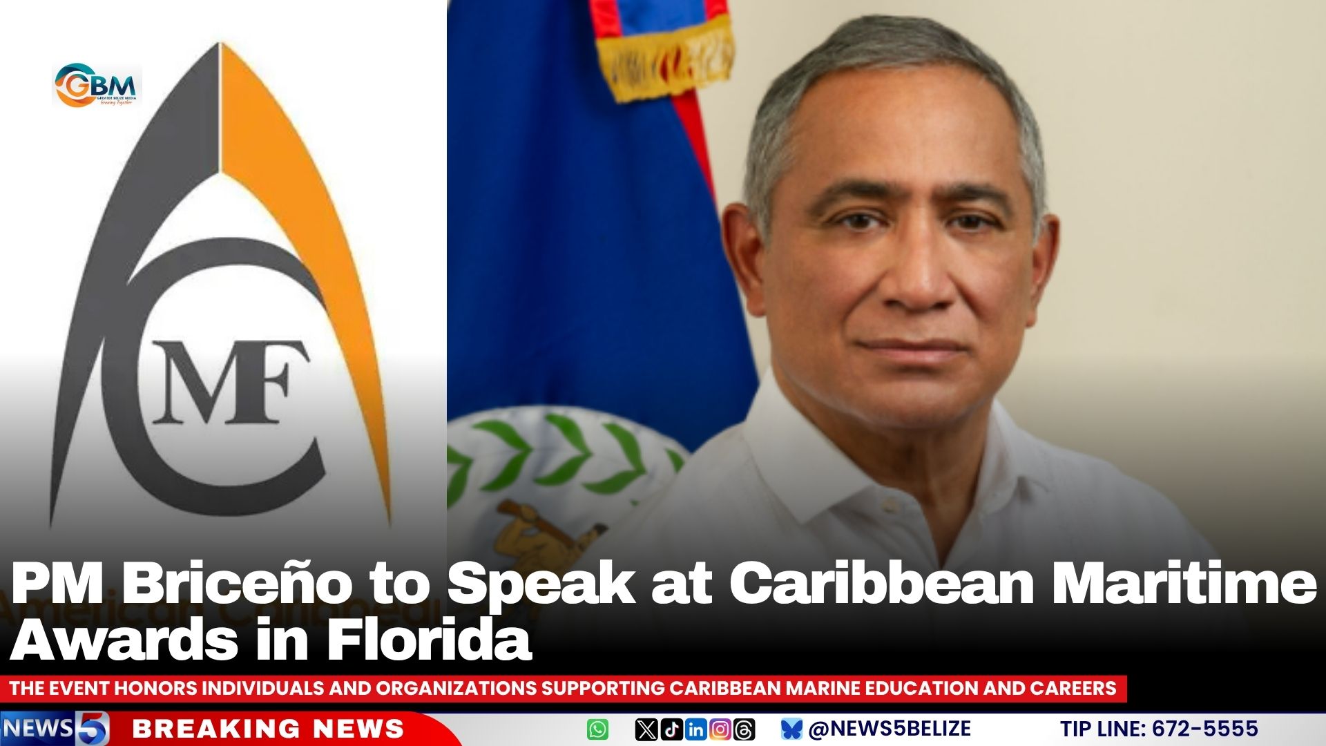 PM Briceño to Speak at Caribbean Maritime Awards in Florida