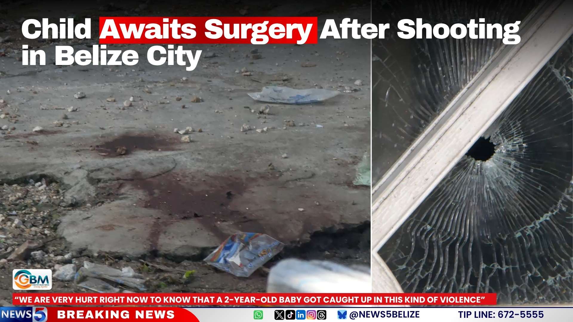 Child Awaits Surgery After Shooting in Belize City