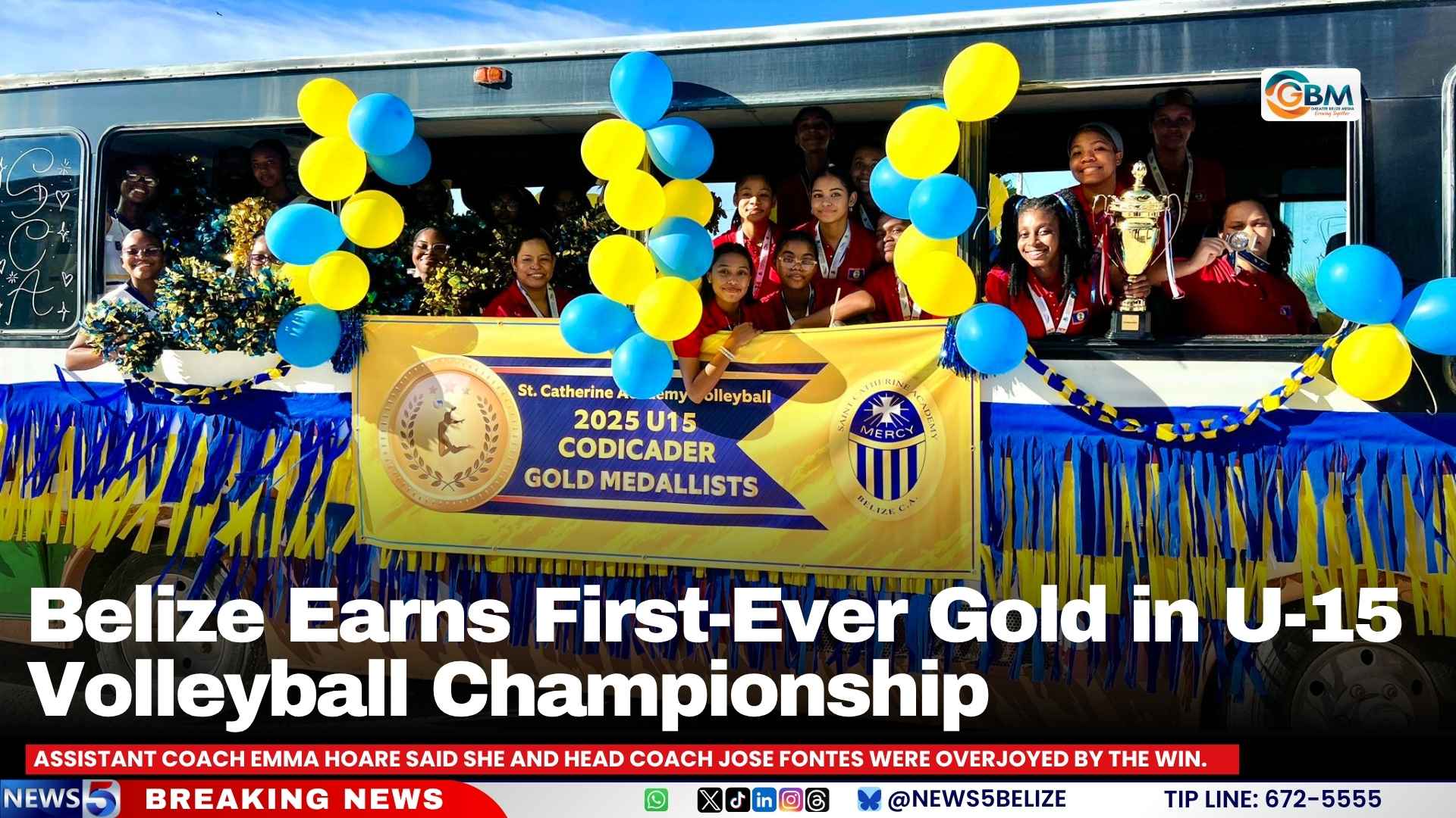 Belize Earns First-Ever Gold in U-15 Volleyball Championship