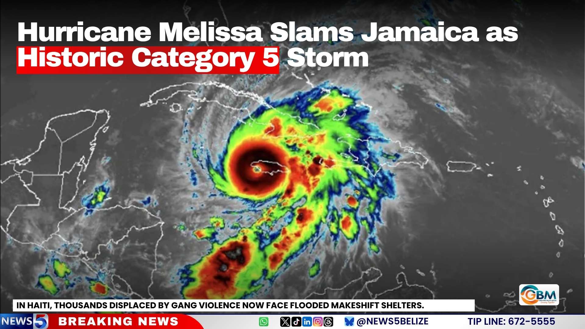 Hurricane Melissa Slams Jamaica as Historic Category 5 Storm