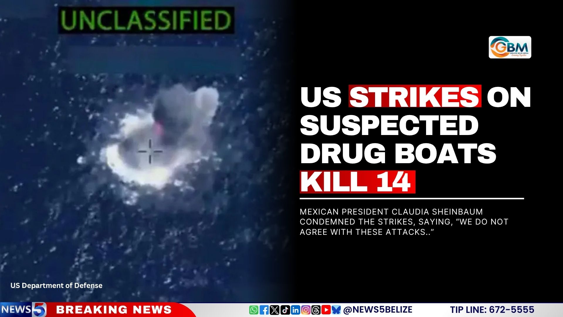 US Strikes on Suspected Drug Boats Kill 14