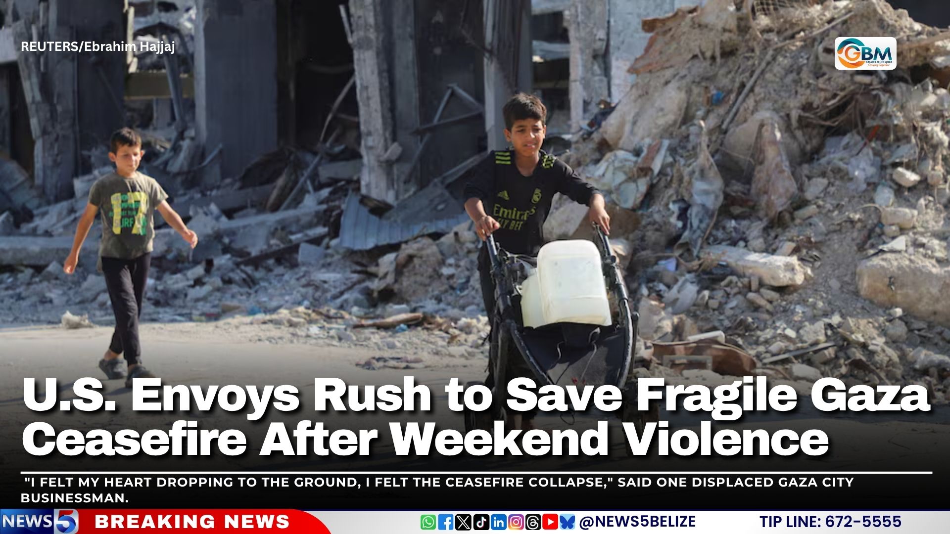 U.S. Envoys Rush to Save Fragile Gaza Ceasefire After Weekend Violence