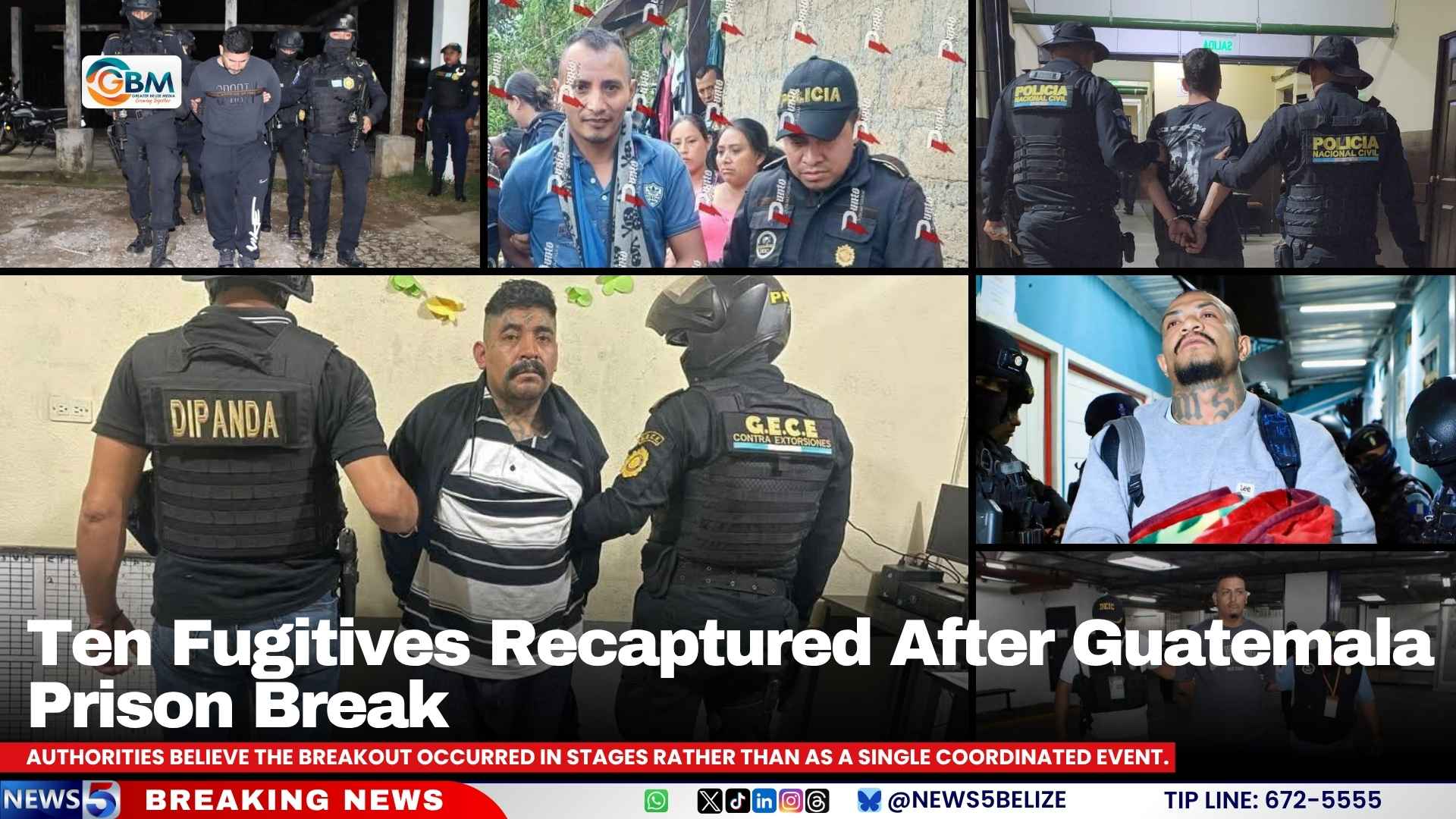 Ten Fugitives Recaptured After Guatemala Prison Break