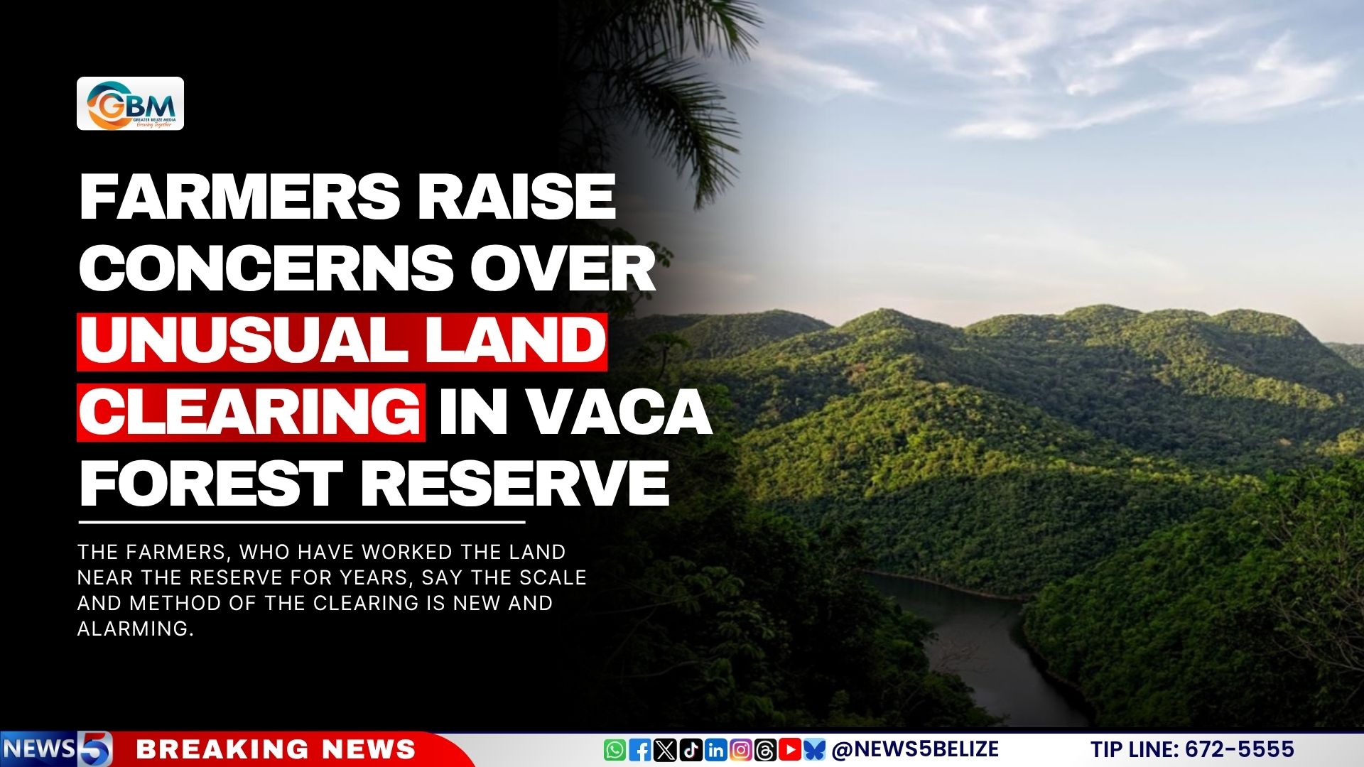 Farmers Raise Concerns Over Unusual Land Clearing in Vaca Forest Reserve