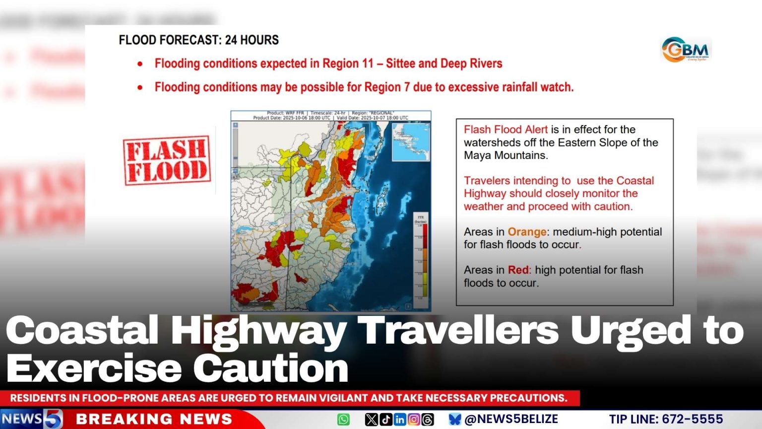 Coastal Highway Travellers Urged to Exercise Caution | Greater Belize Media