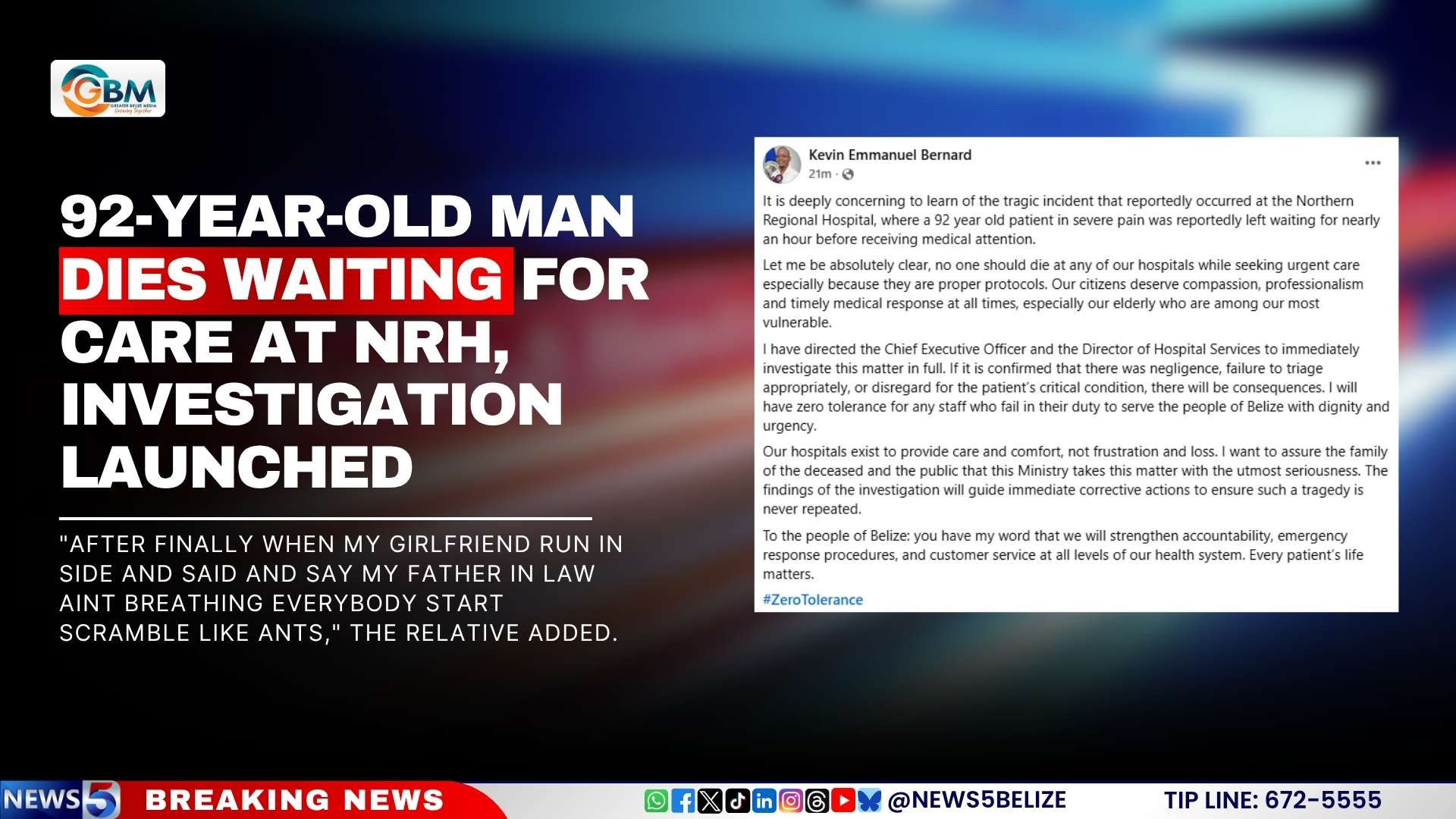 92-Year-Old Man Dies Waiting for Care at NRH, Investigation Launched