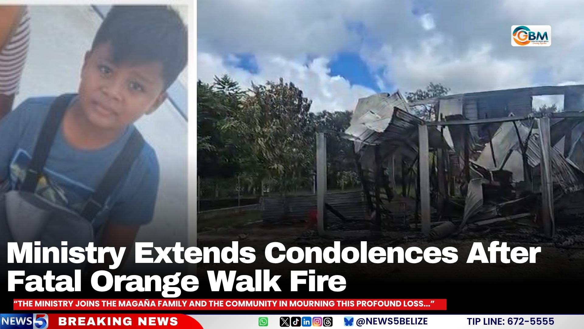 Ministry Extends Condolences After Fatal Orange Walk Fire