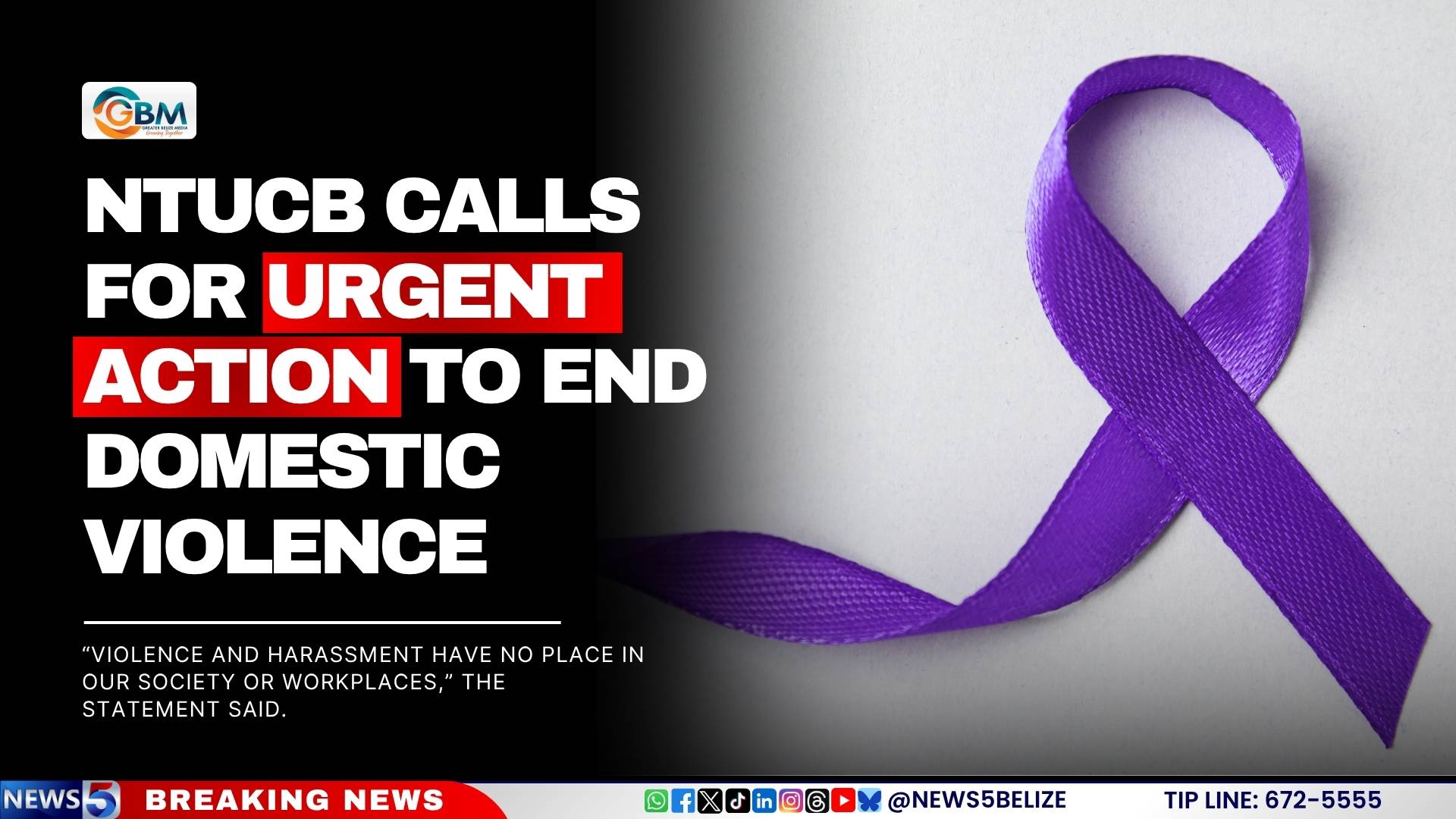 NTUCB Calls for Urgent Action to End Domestic Violence