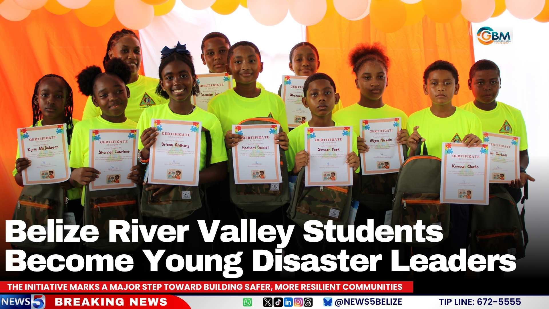 Belize River Valley Students Become Young Disaster Leaders