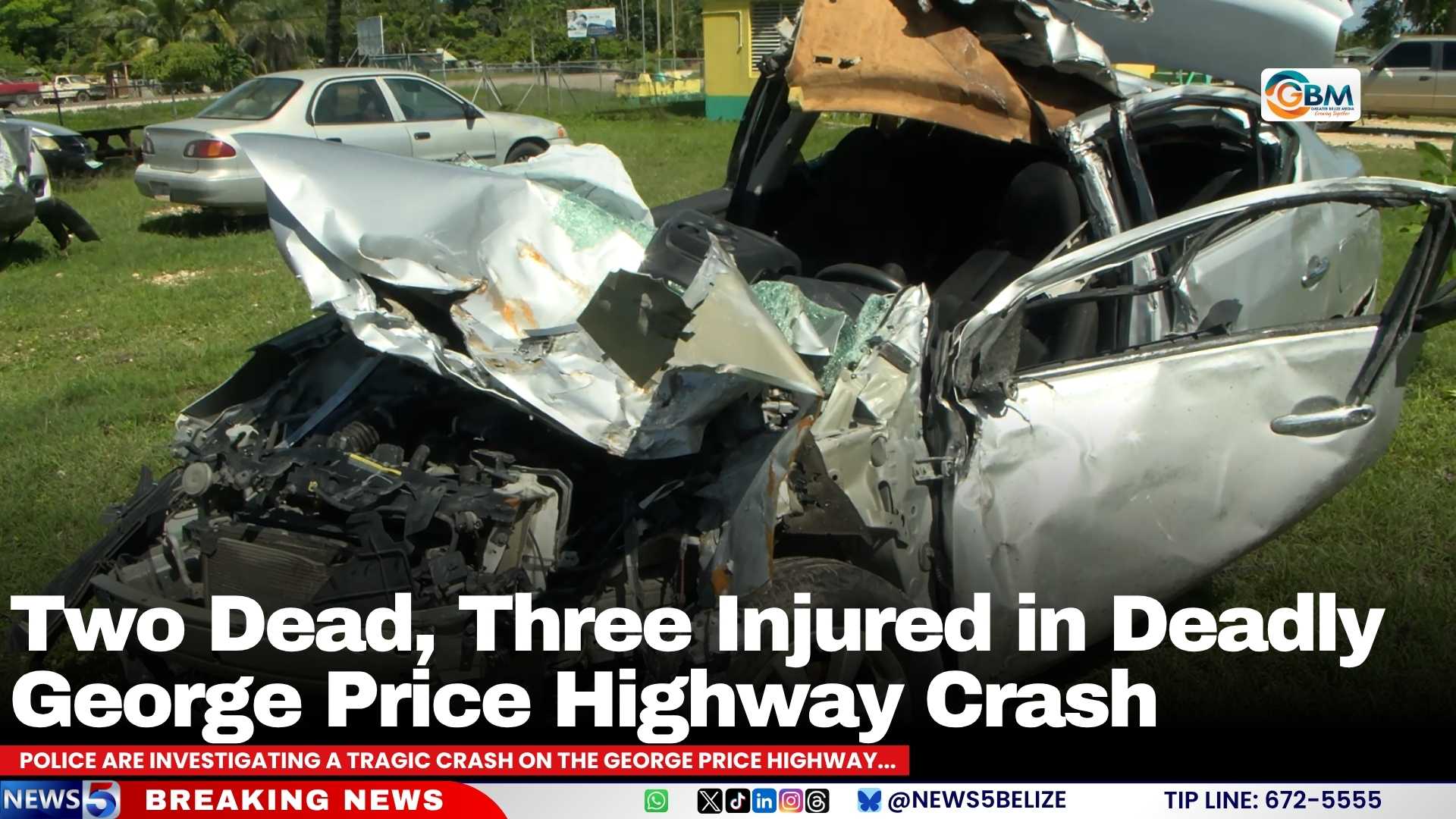 Two Dead, Three Injured in Deadly George Price Highway Crash