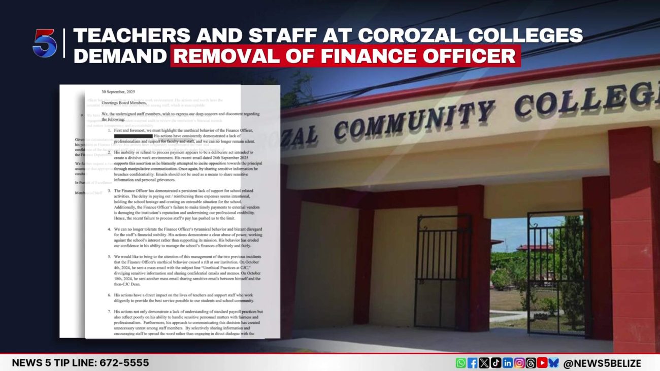 Corozal College Staff Demand Finance Officer’s Removal