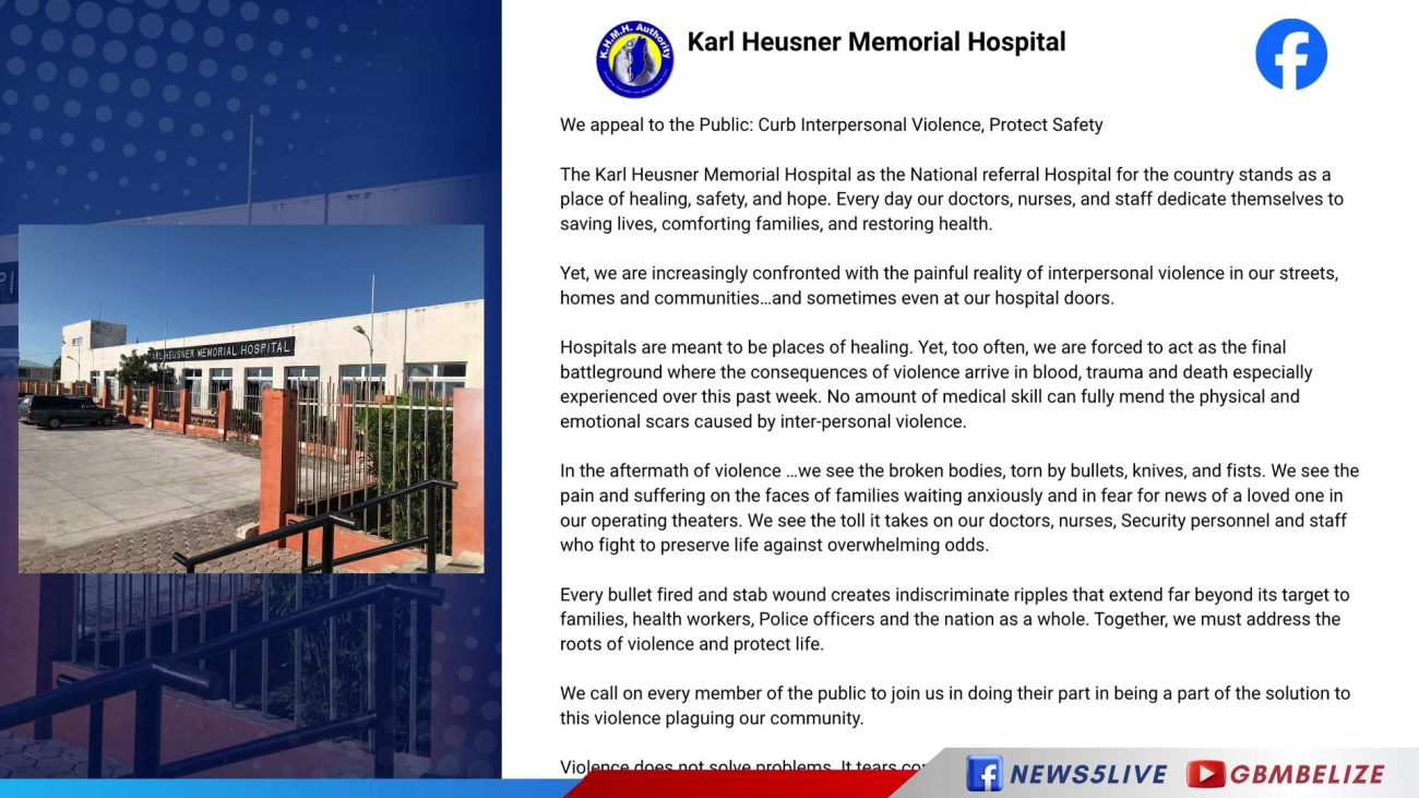 KHMH Urges Public to Help End Gun Violence in Belize City