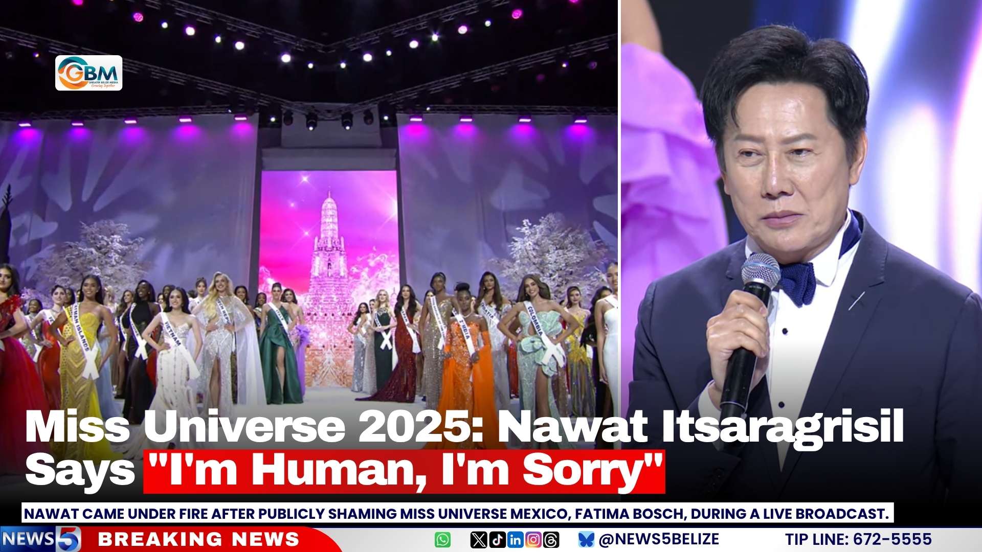 Miss Universe 2025: Nawat Itsaragrisil Says "I'm Human, I'm Sorry"