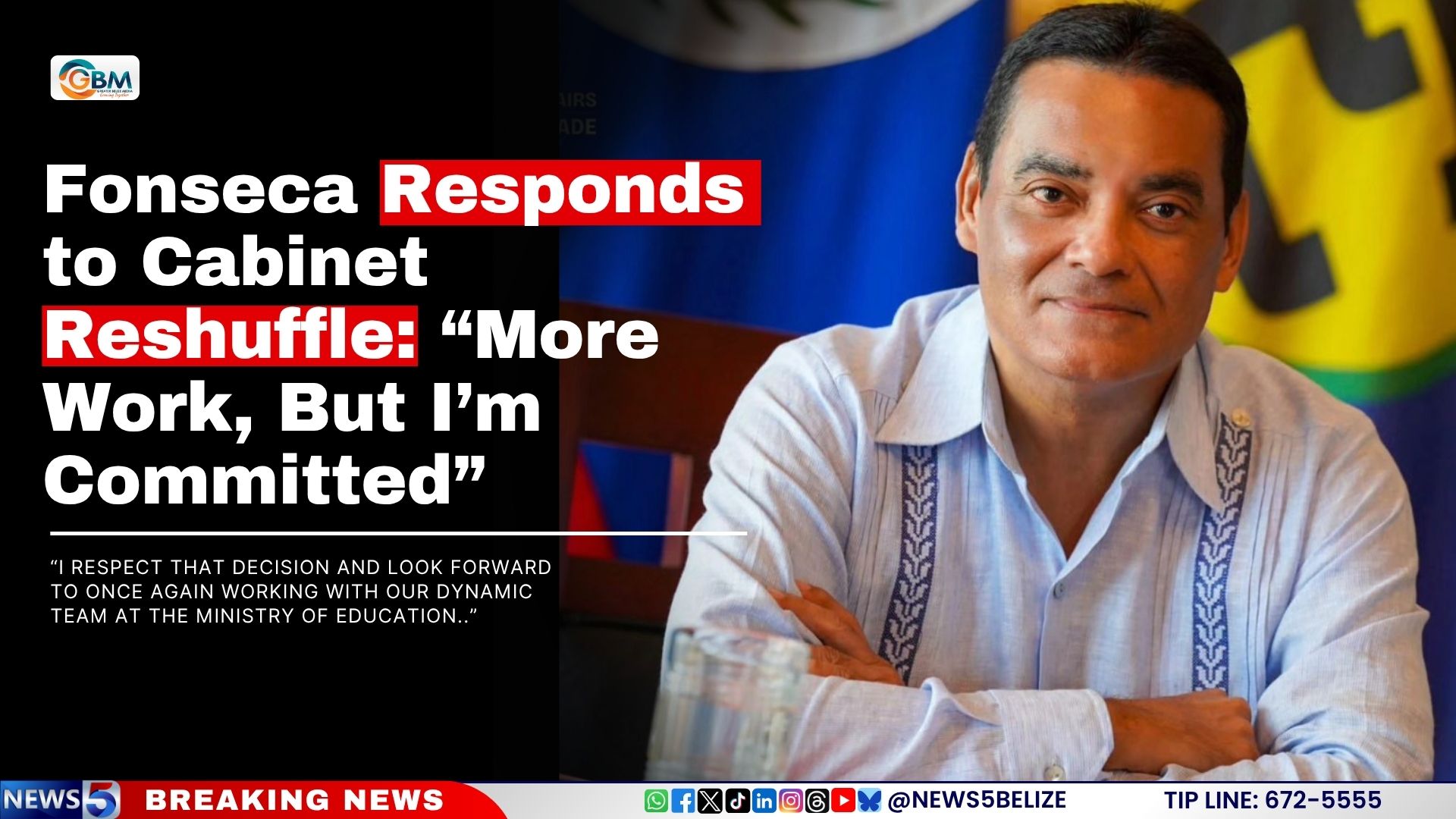 Fonseca Responds to Cabinet Reshuffle: “More Work, But I’m Committed”