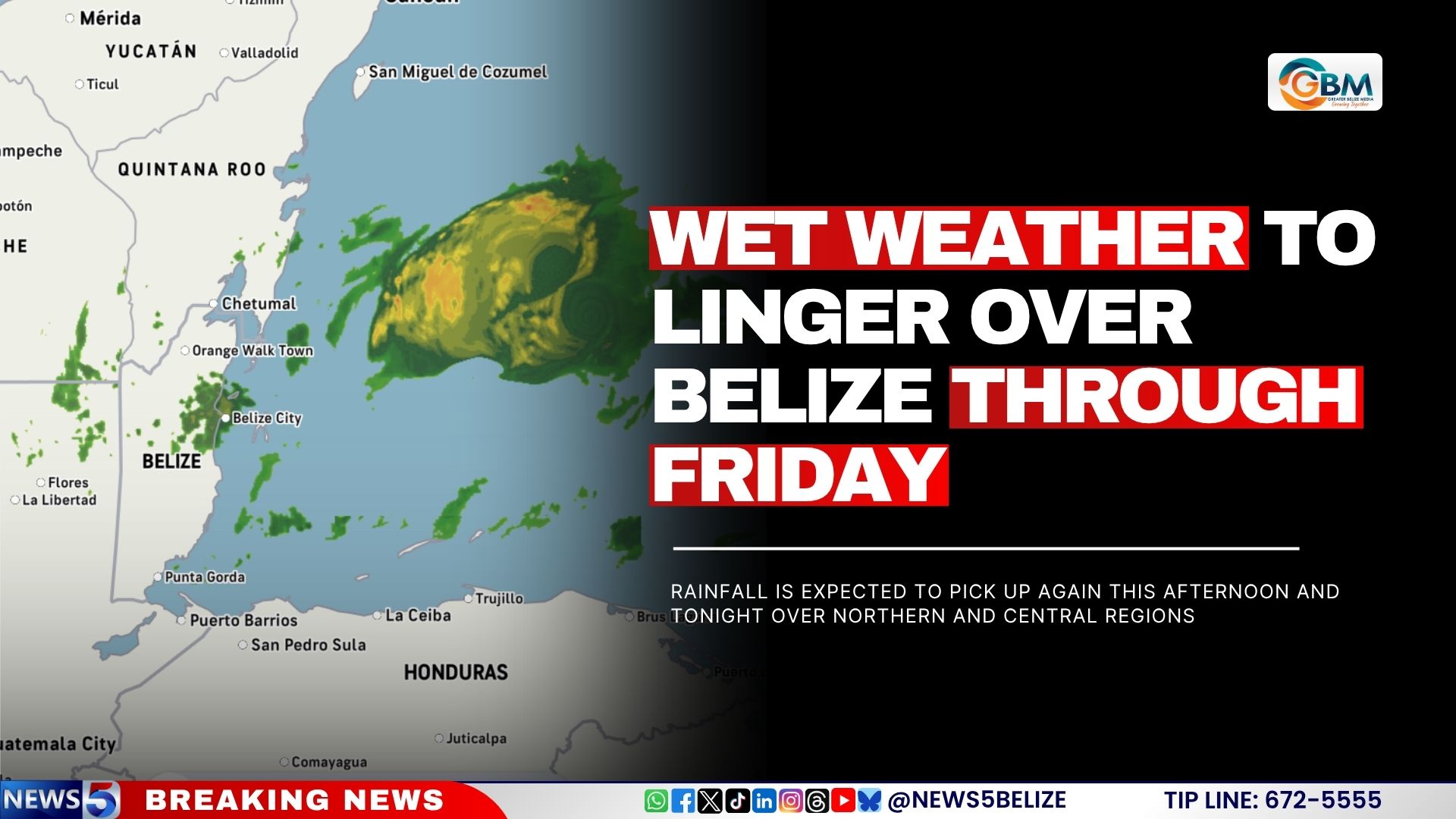 Wet Weather to Linger Over Belize Through Friday