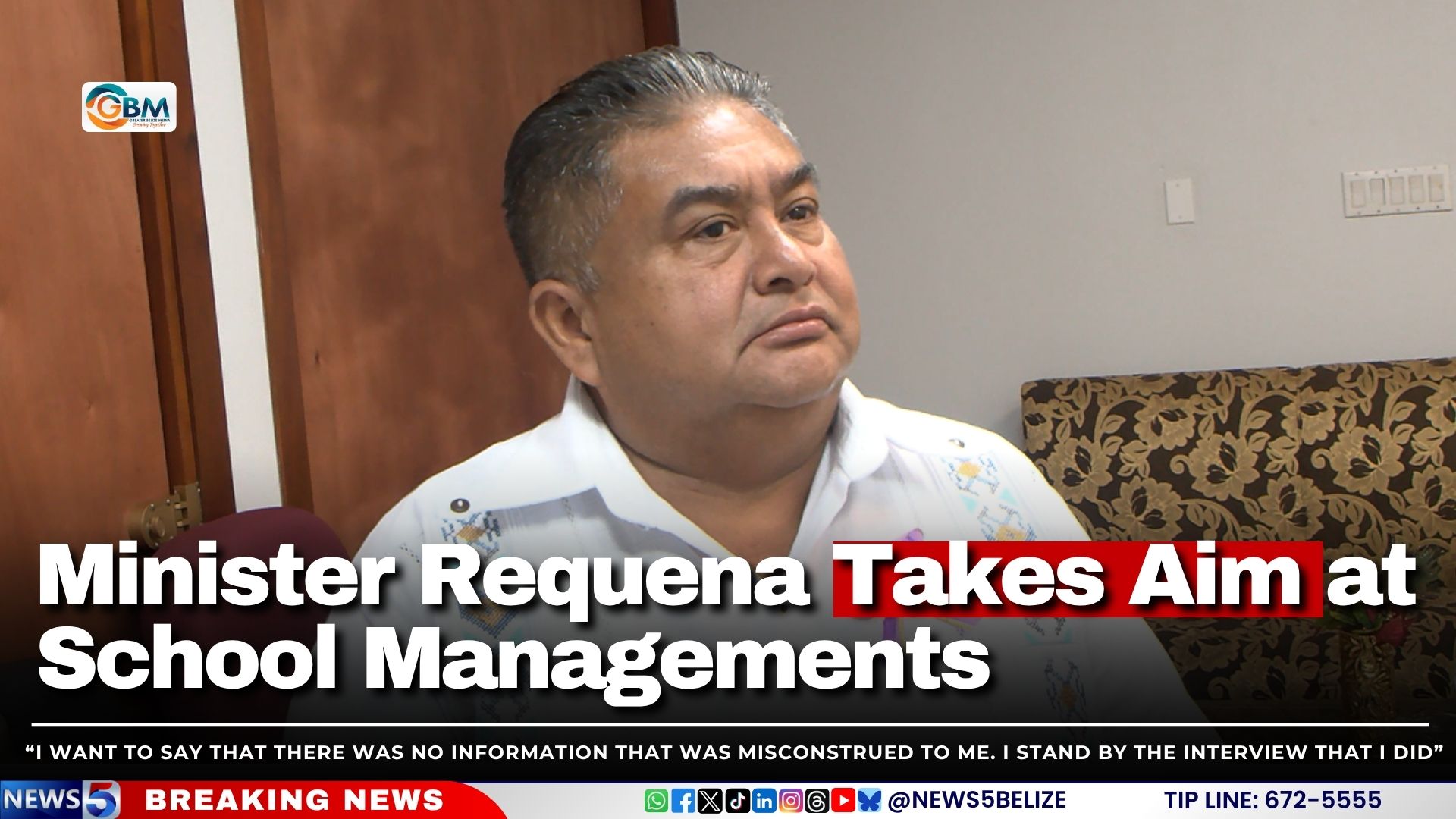 Minister Requena Takes Aim at School Managements