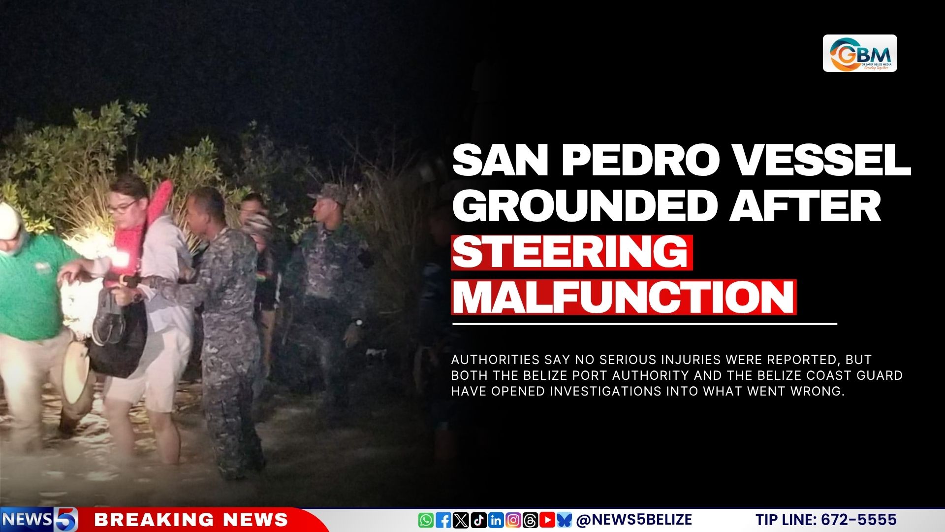 San Pedro Vessel Grounded After Steering Malfunction