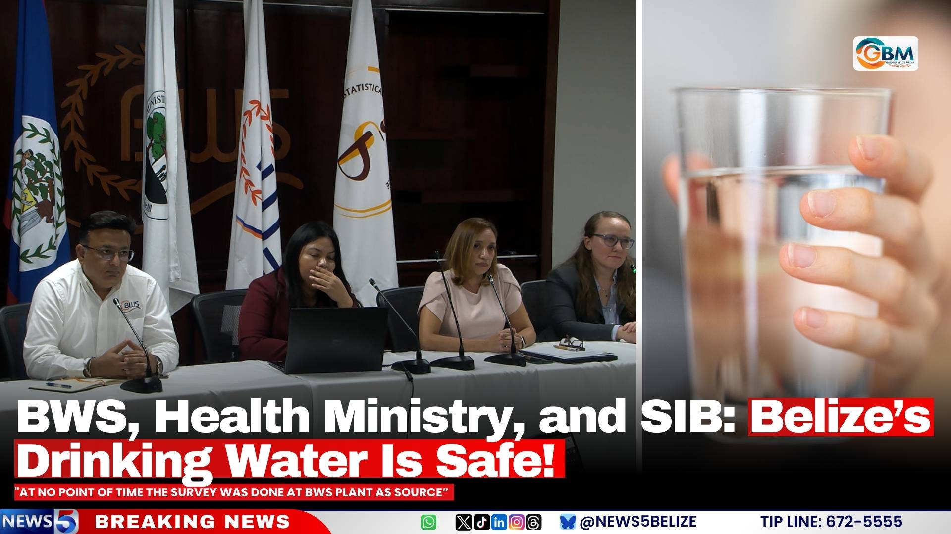 BWS, Health Ministry, and SIB: Belize’s Drinking Water Is Safe!