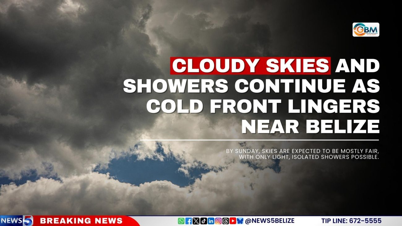 Cloudy Skies and Showers Continue as Cold Front Lingers Near Belize