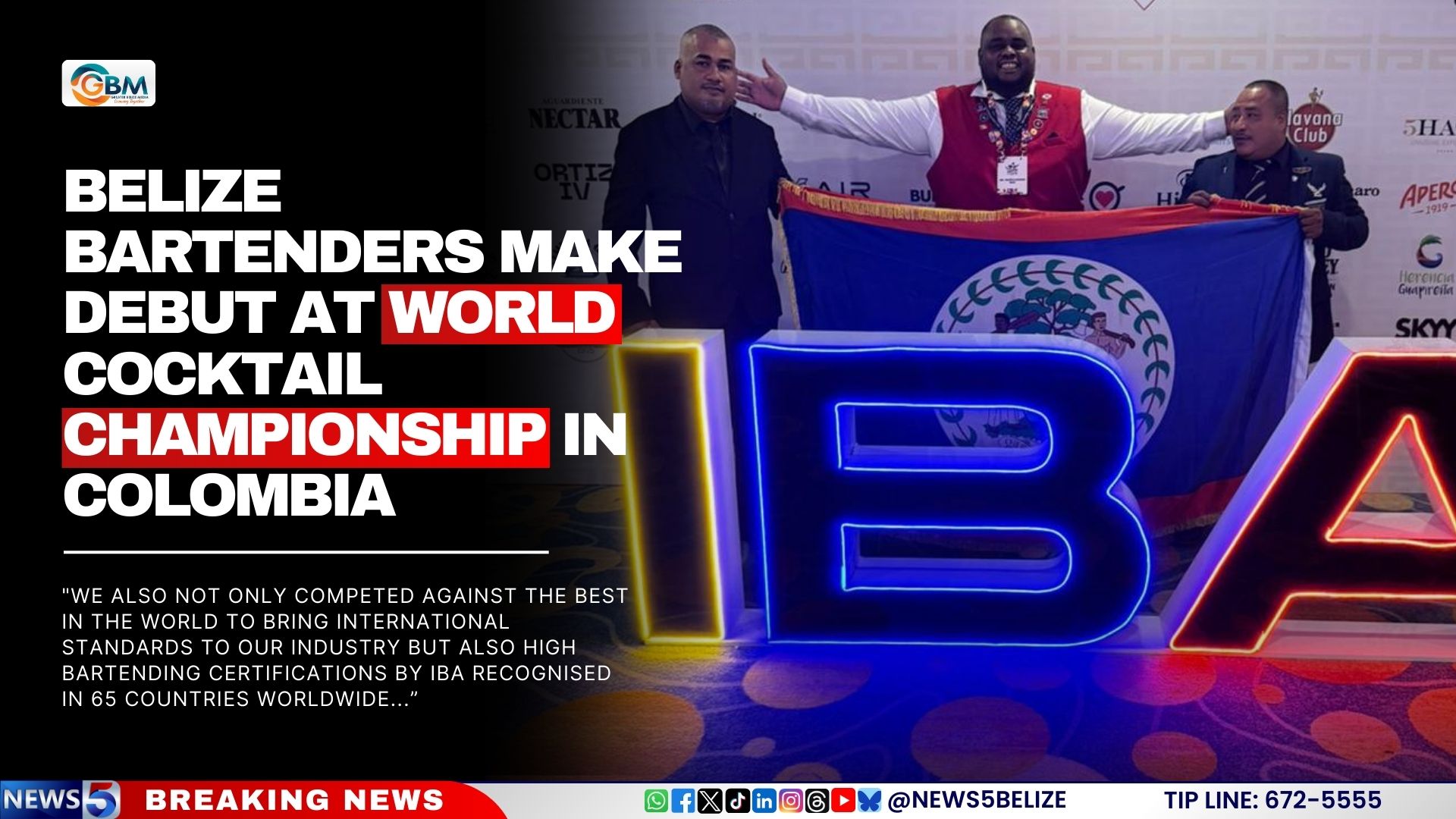 Belize Bartenders Make Debut at World Cocktail Championship in Colombia