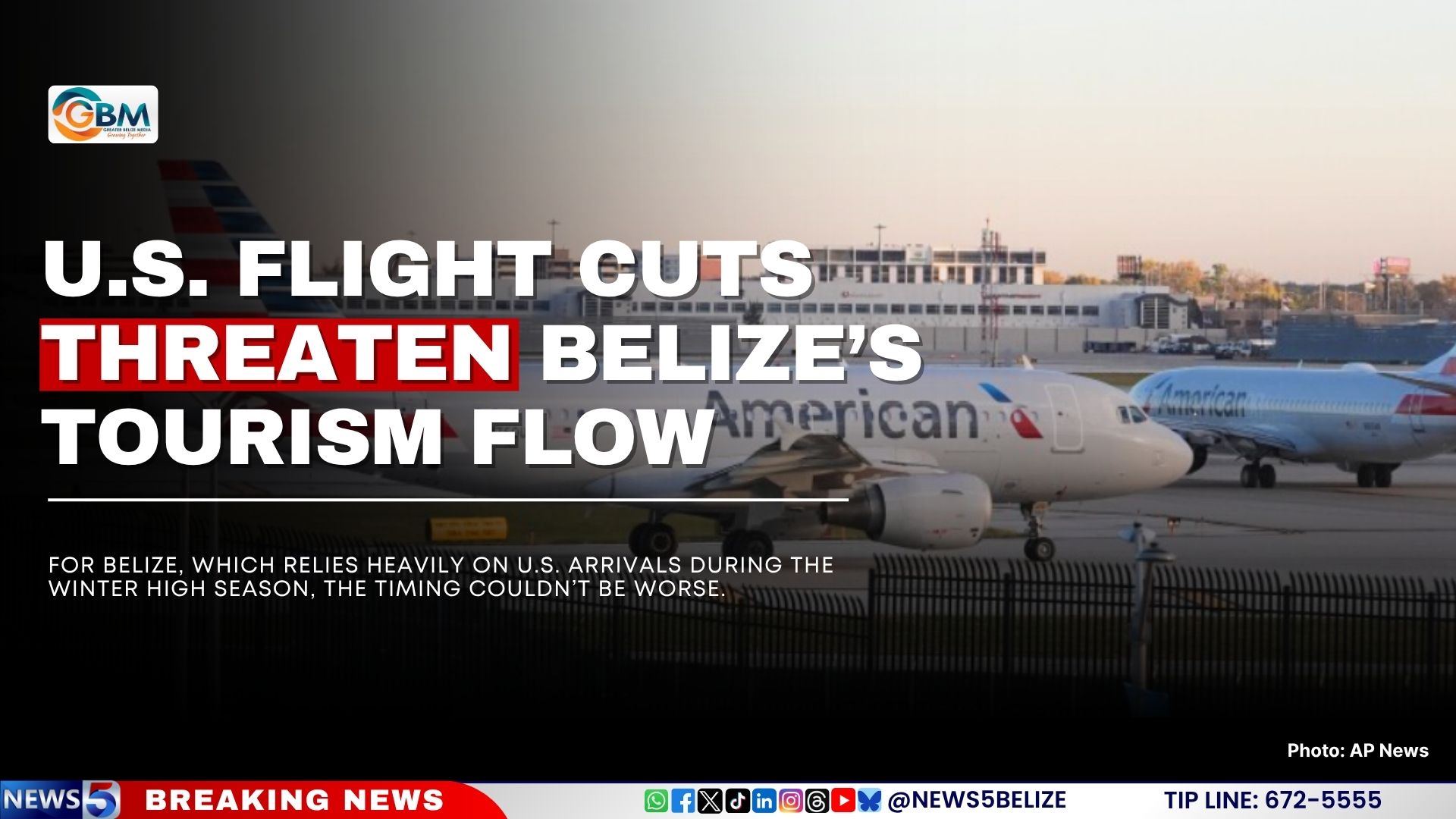 U.S. Flight Cuts Threaten Belize’s Tourism Flow