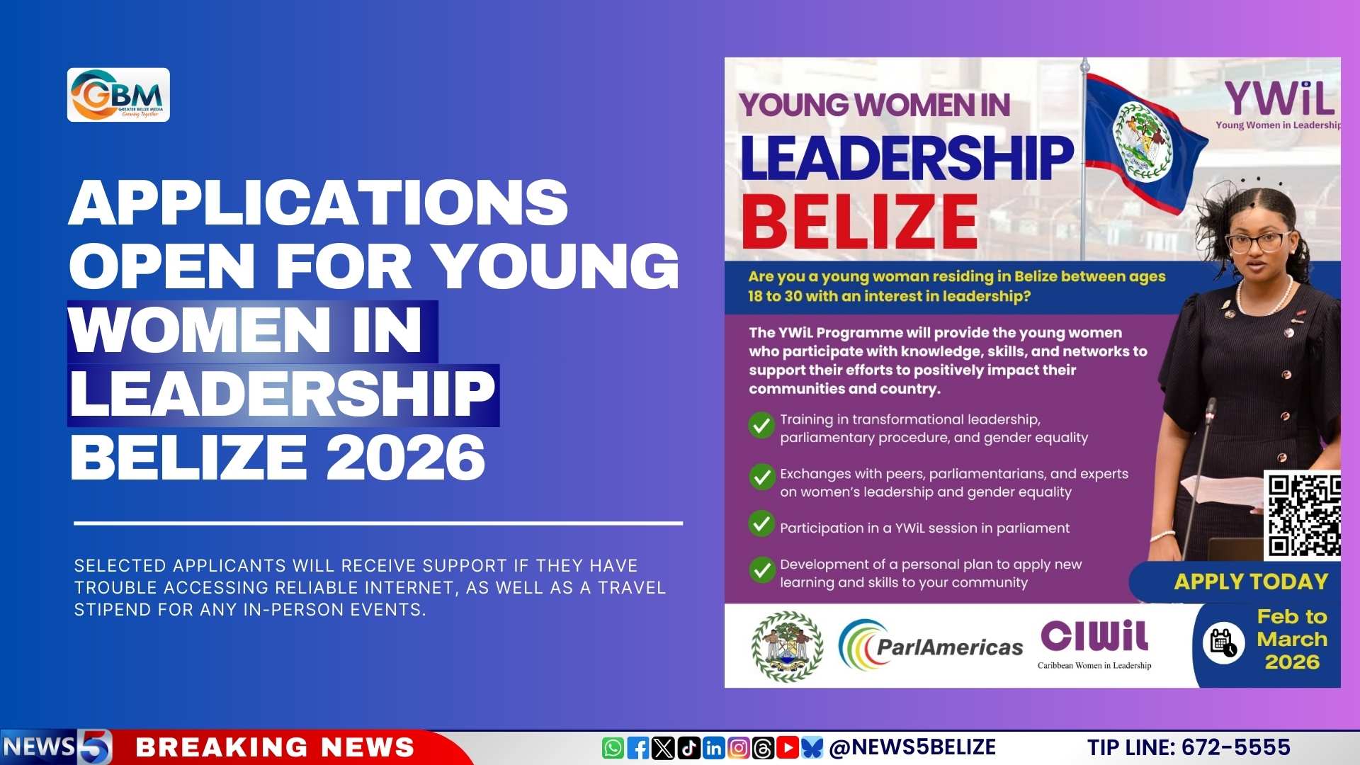 Applications Open for Young Women in Leadership Belize 2026