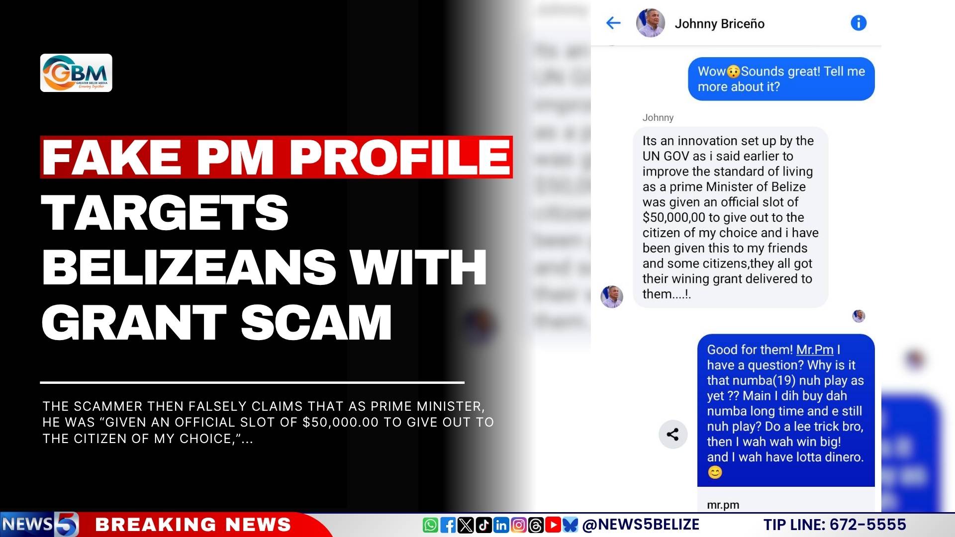 Fake PM Profile Targets Belizeans With Grant Scam