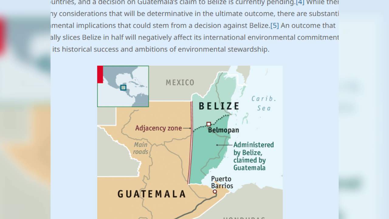Dissecting Belize’s Environmental Commitments and its Territorial Integrity