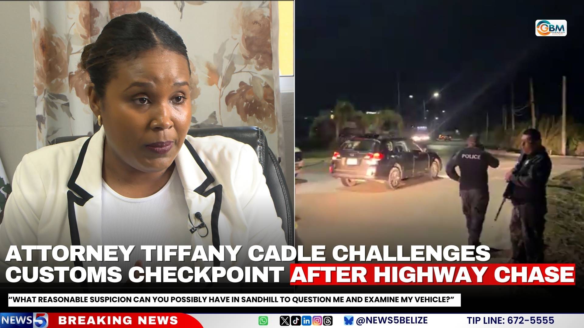 Attorney Tiffany Cadle Challenges Customs Checkpoint After Highway Chase